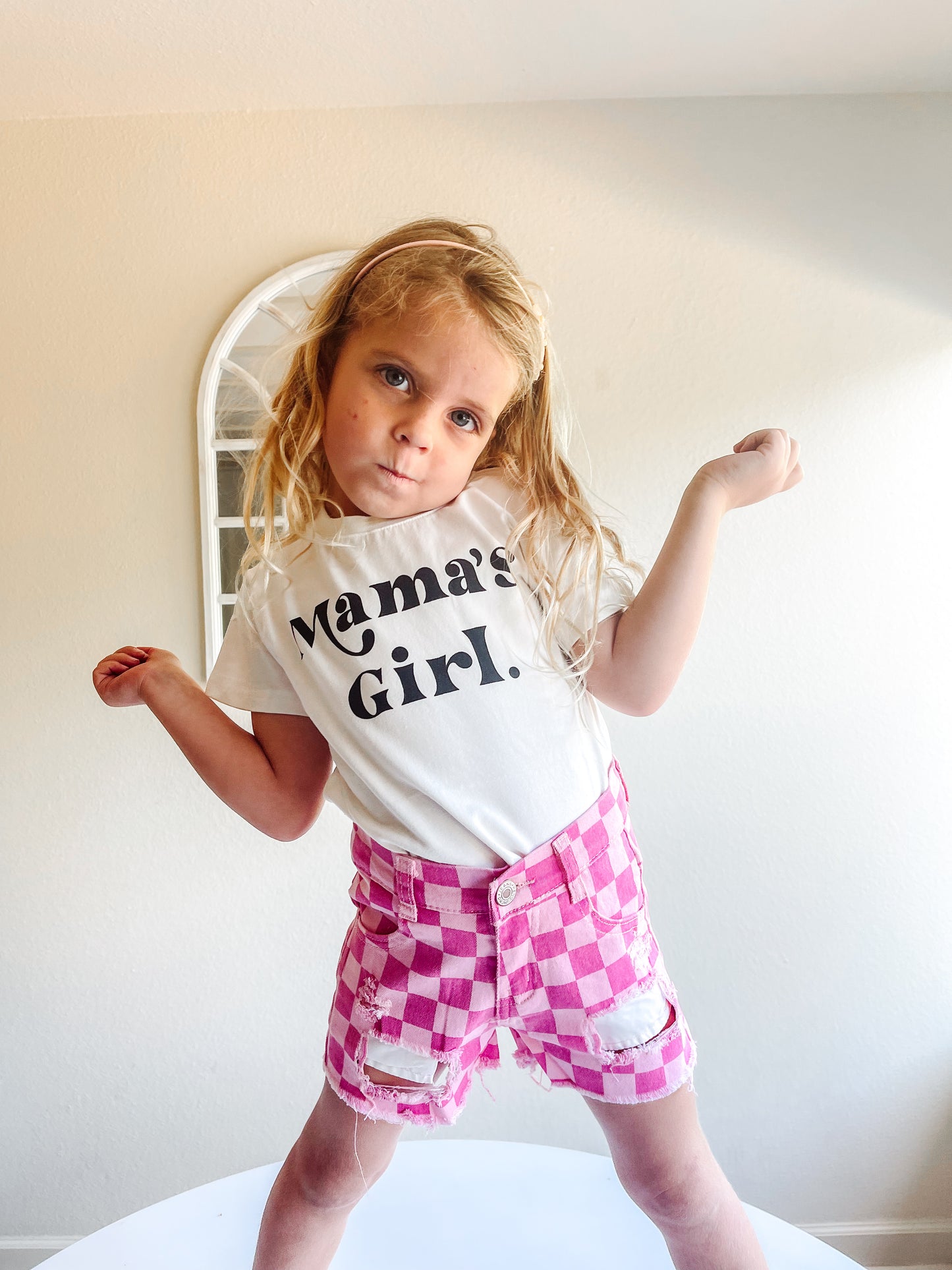 Checkered Shorts - Pink