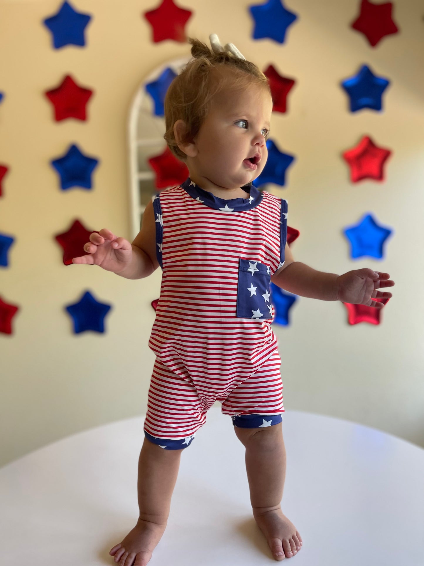 Red White & Boom Romper