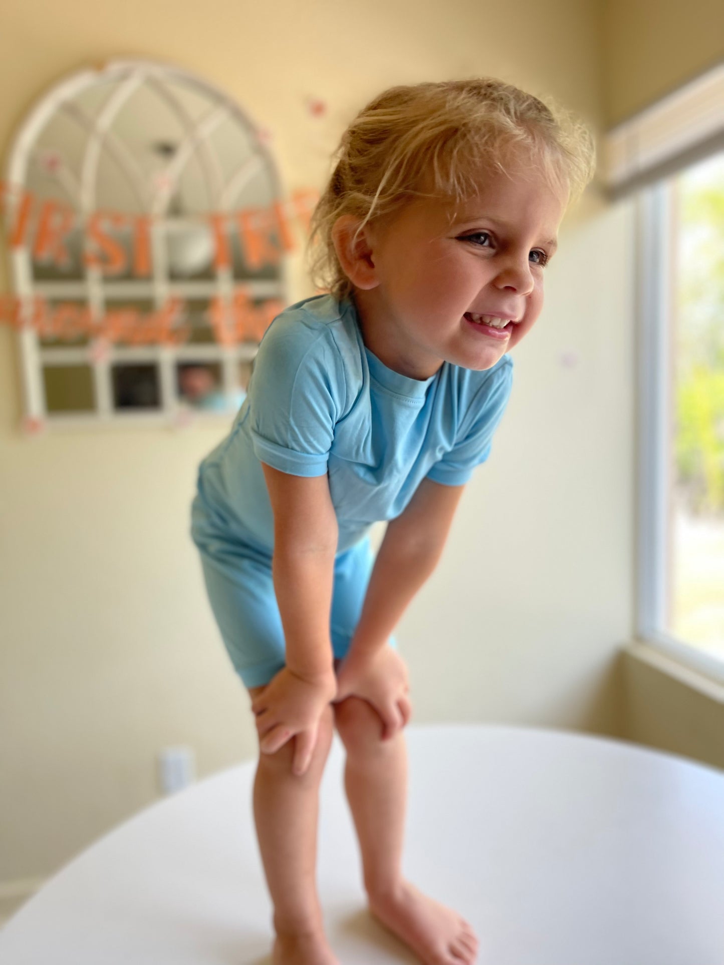 Neon Shorty Jammies - Aqua
