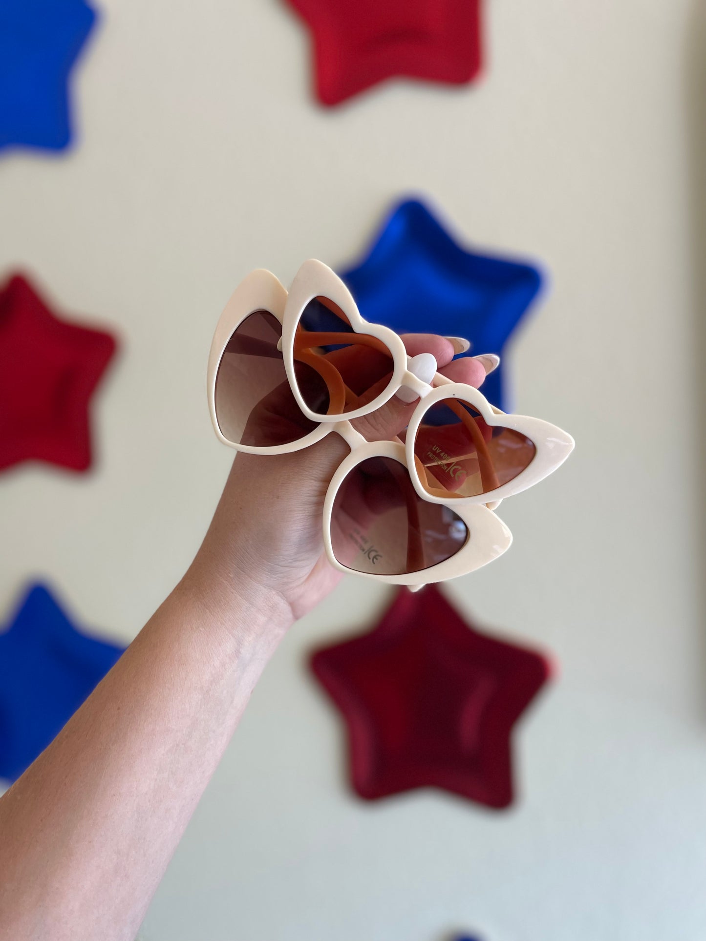 Retro Heart Sunnies - MAMA & MINI - Cream