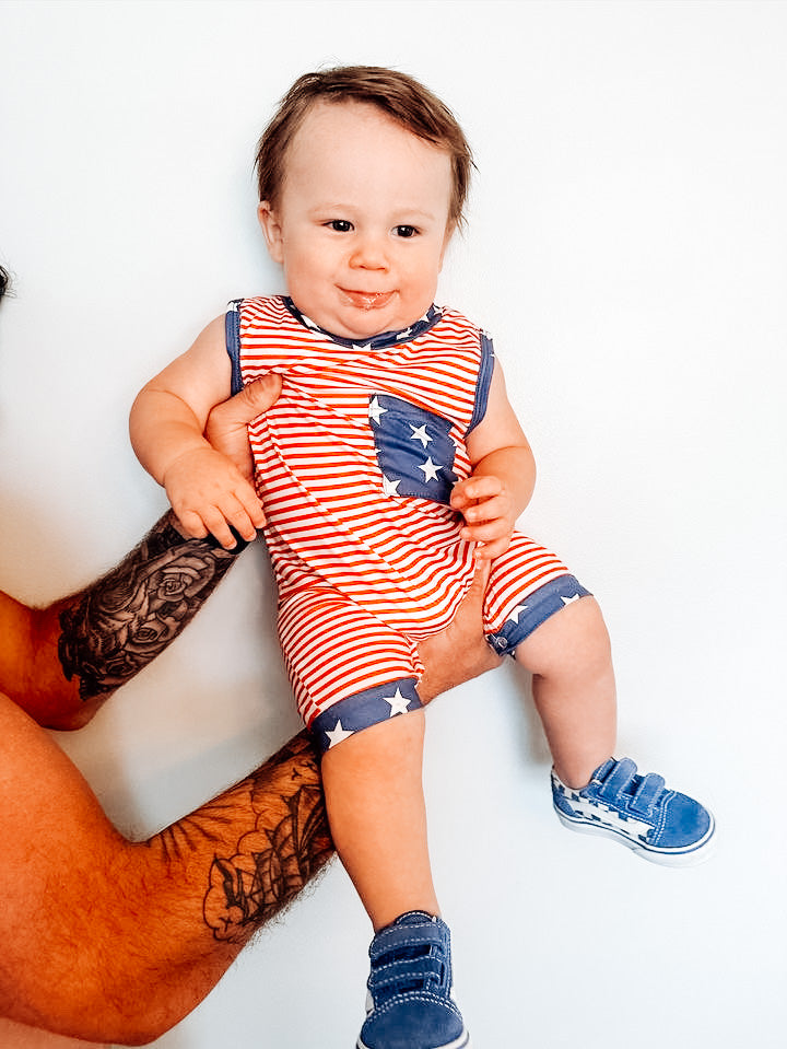 Red White & Boom Romper