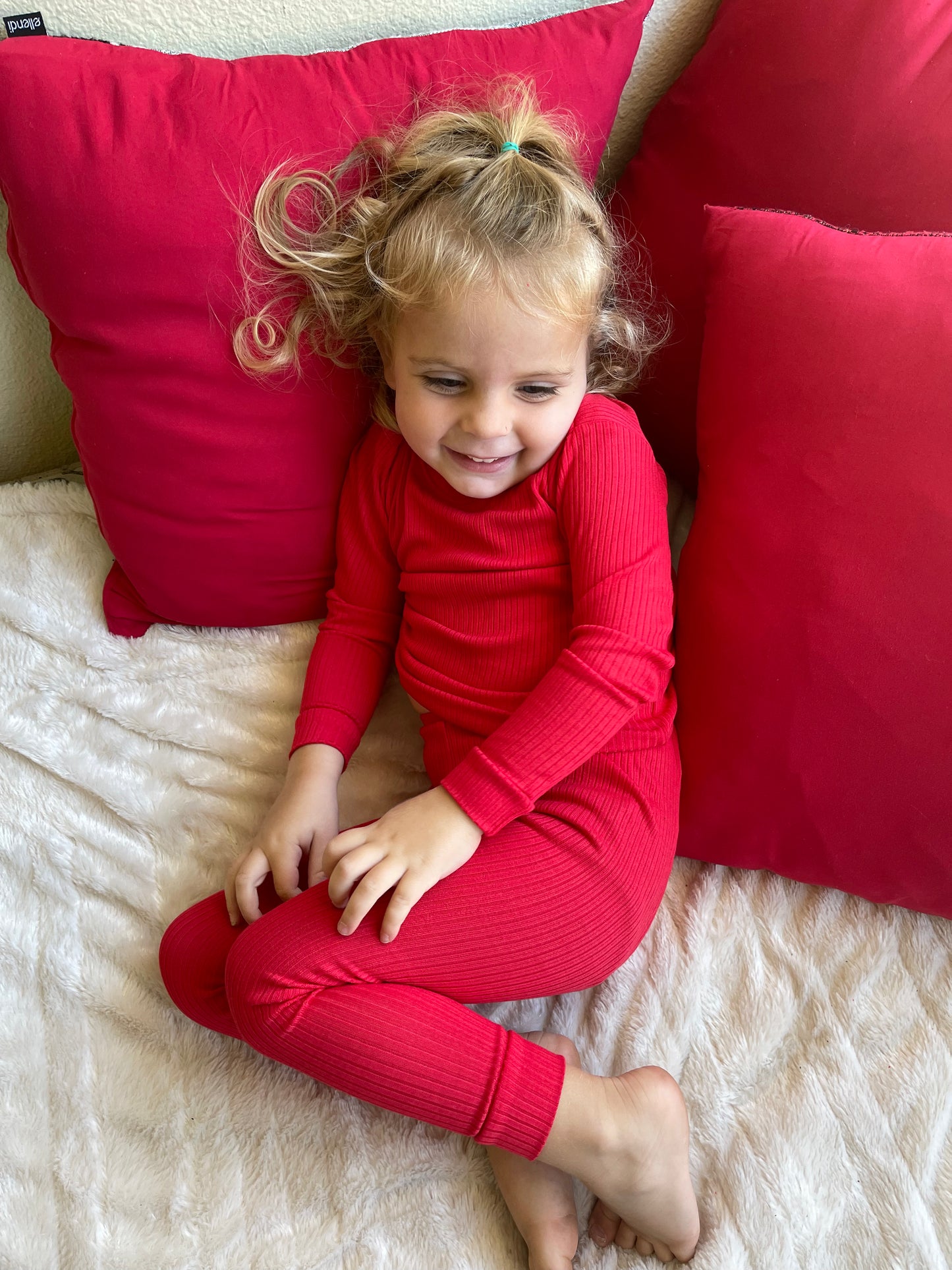 Ribbed Long Sleeve Jammies - Holly