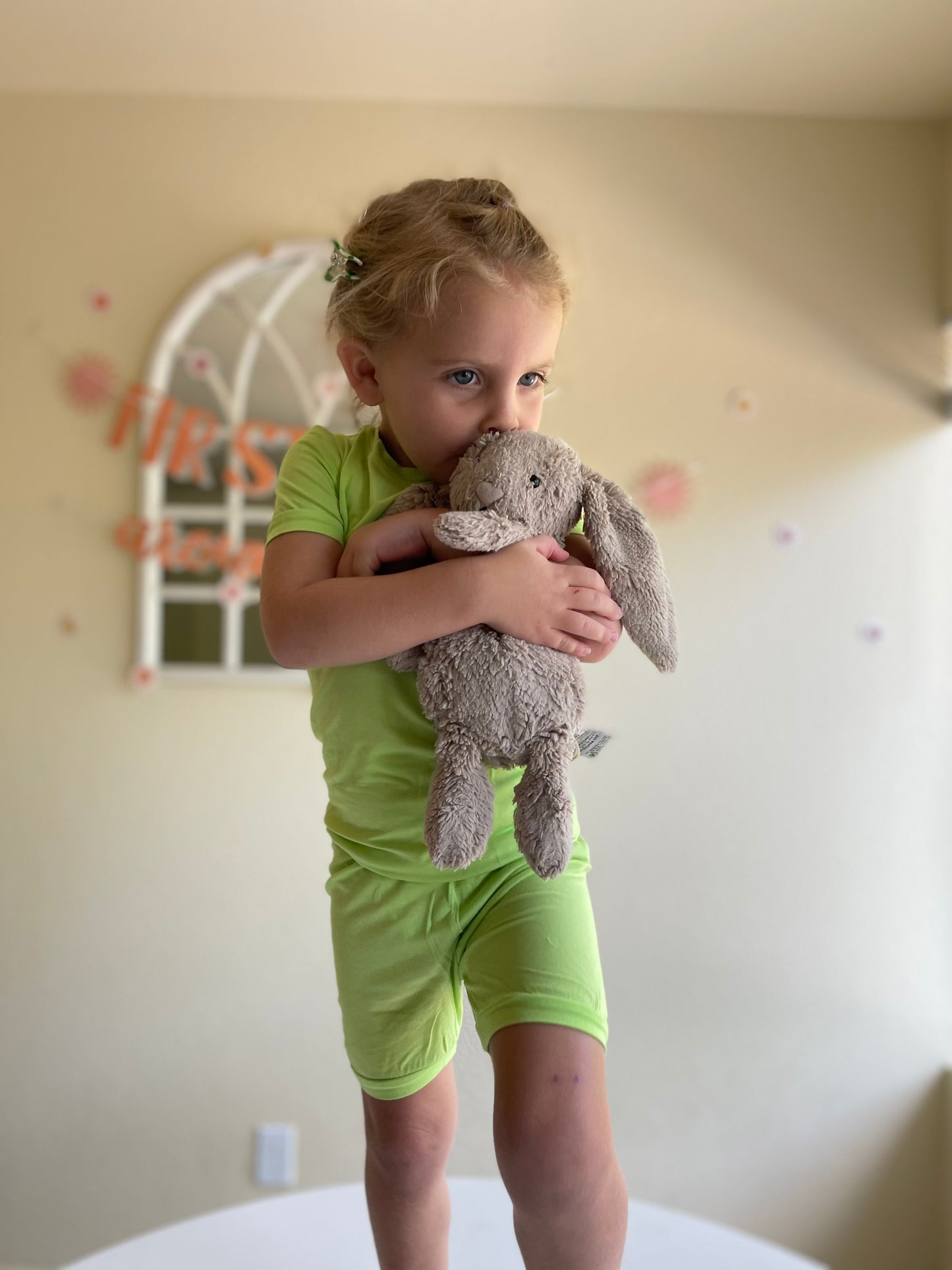Neon Shorty Jammies - Lime