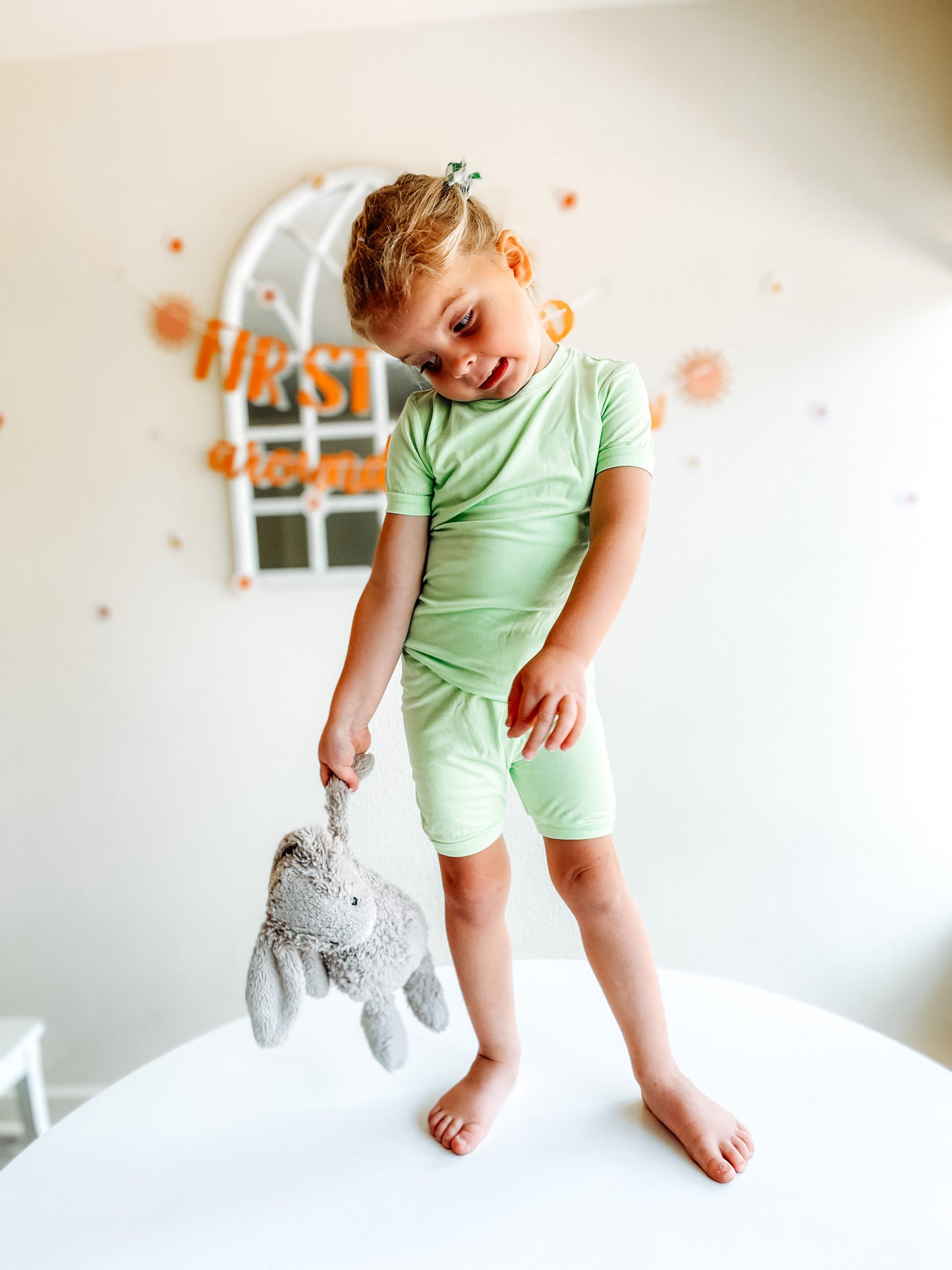 Neon Shorty Jammies - Lime