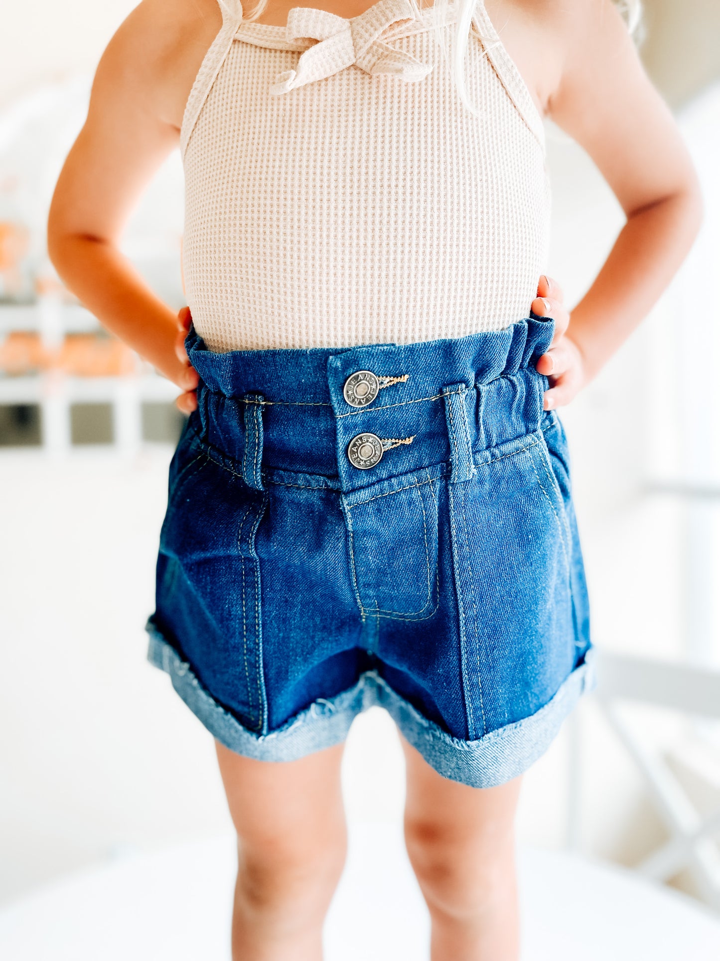 PaperBag Shorts - dark wash