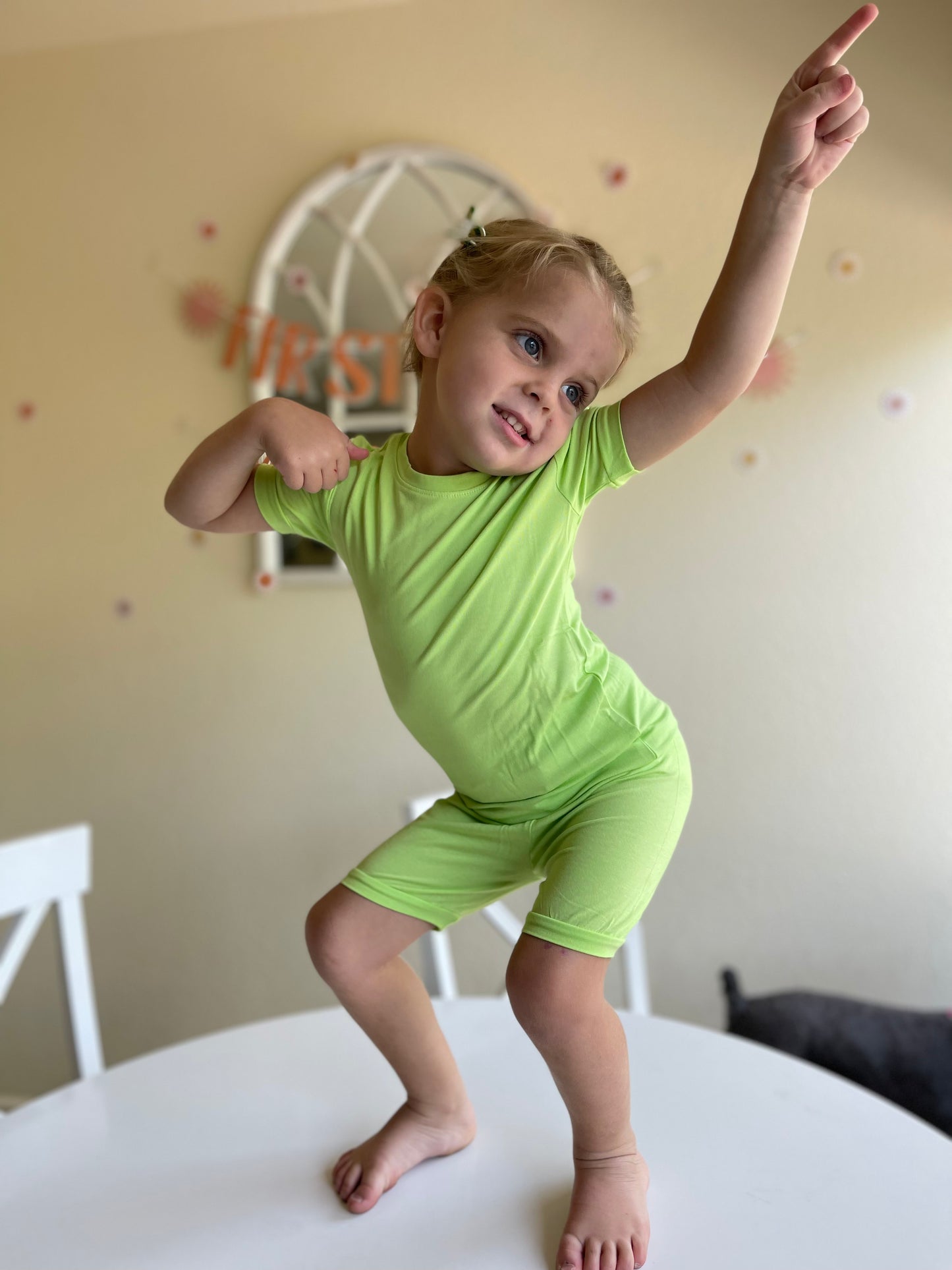 Neon Shorty Jammies - Lime