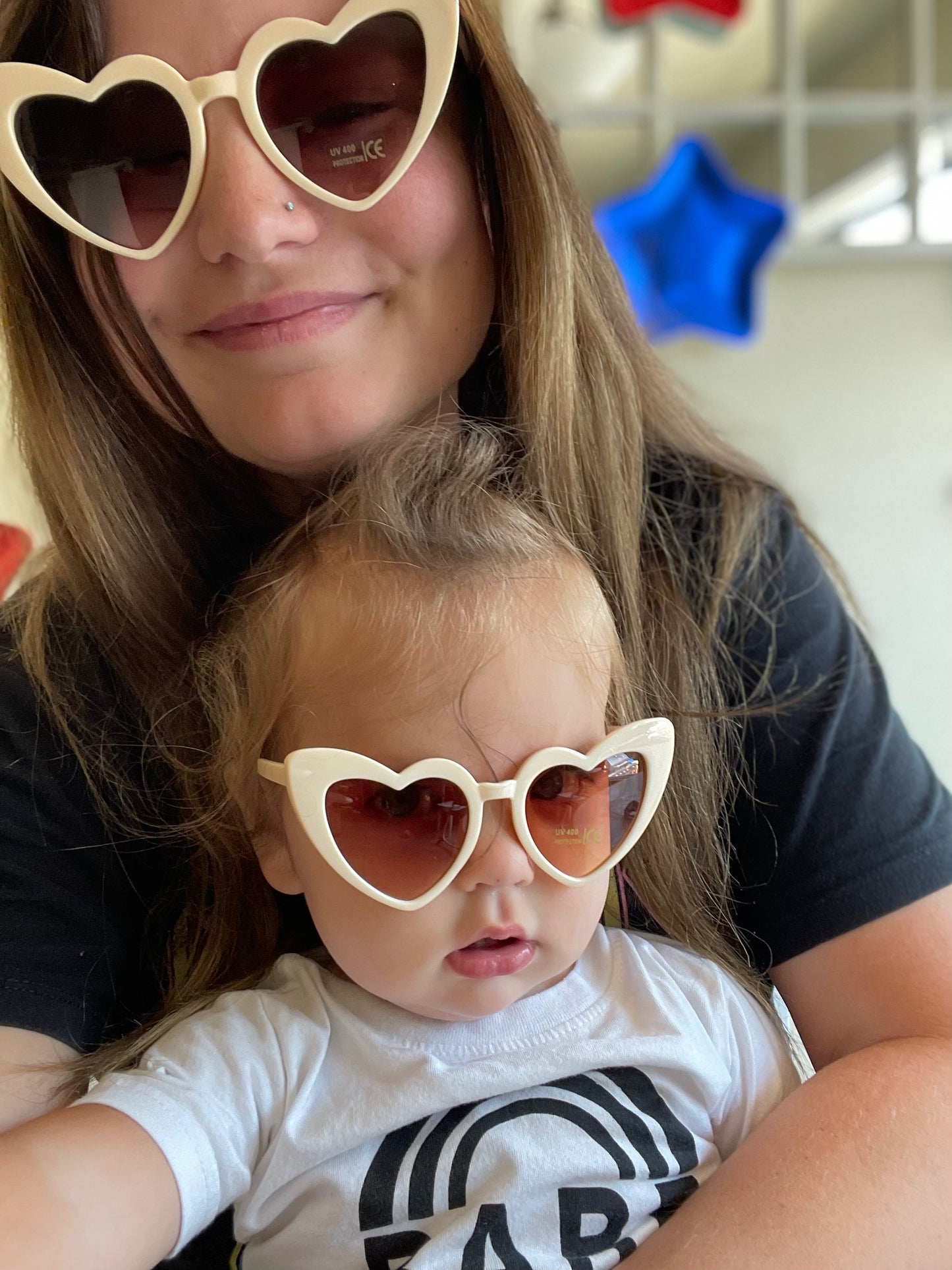 Retro Heart Sunnies - MAMA & MINI - Cream