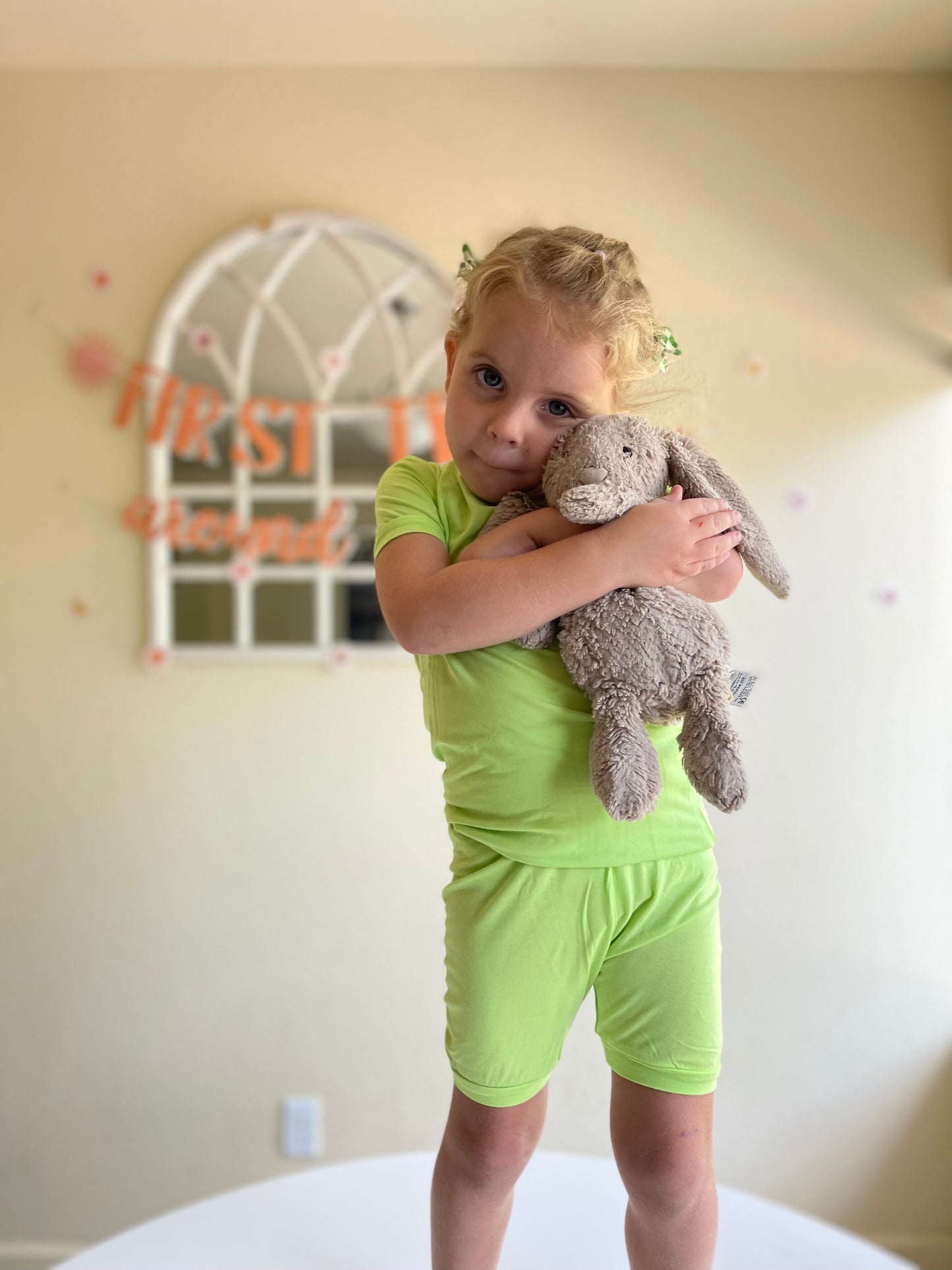 Neon Shorty Jammies - Lime