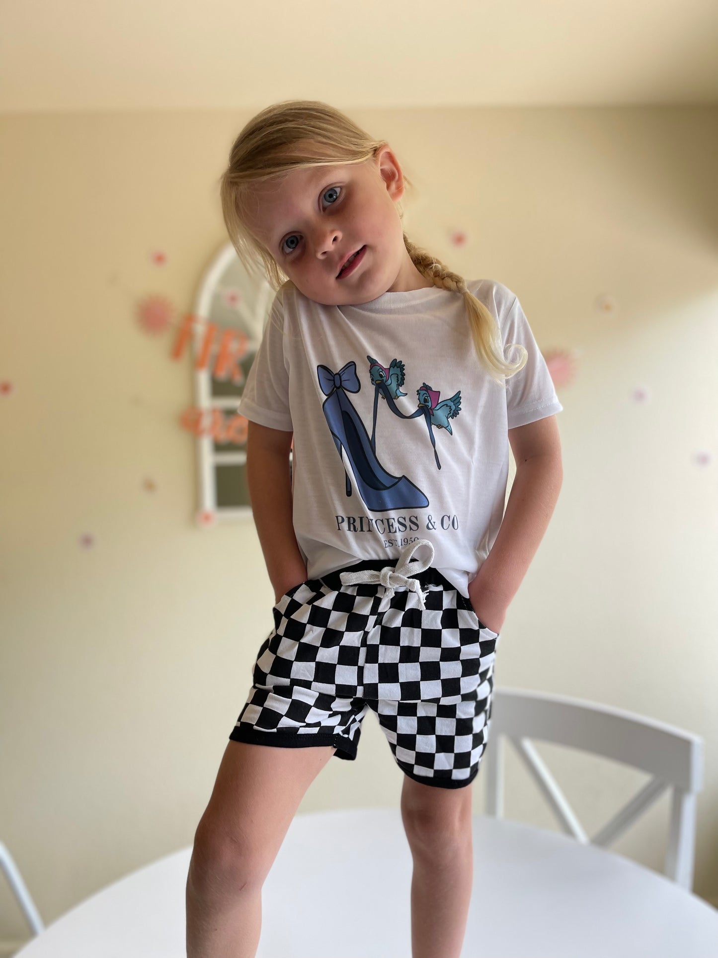 Spring Checkered Shorts -Black