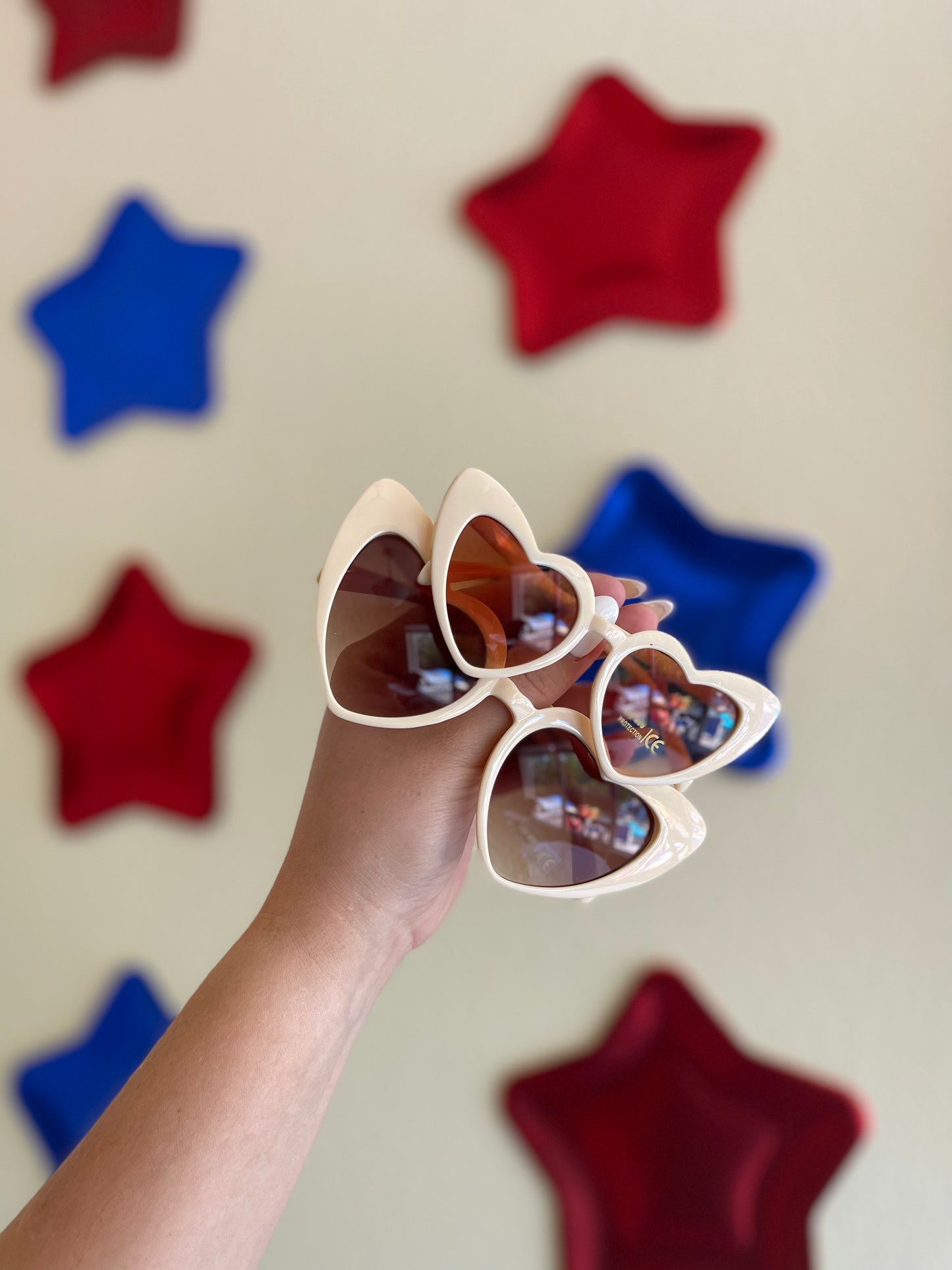 Retro Heart Sunnies - MAMA & MINI - Cream
