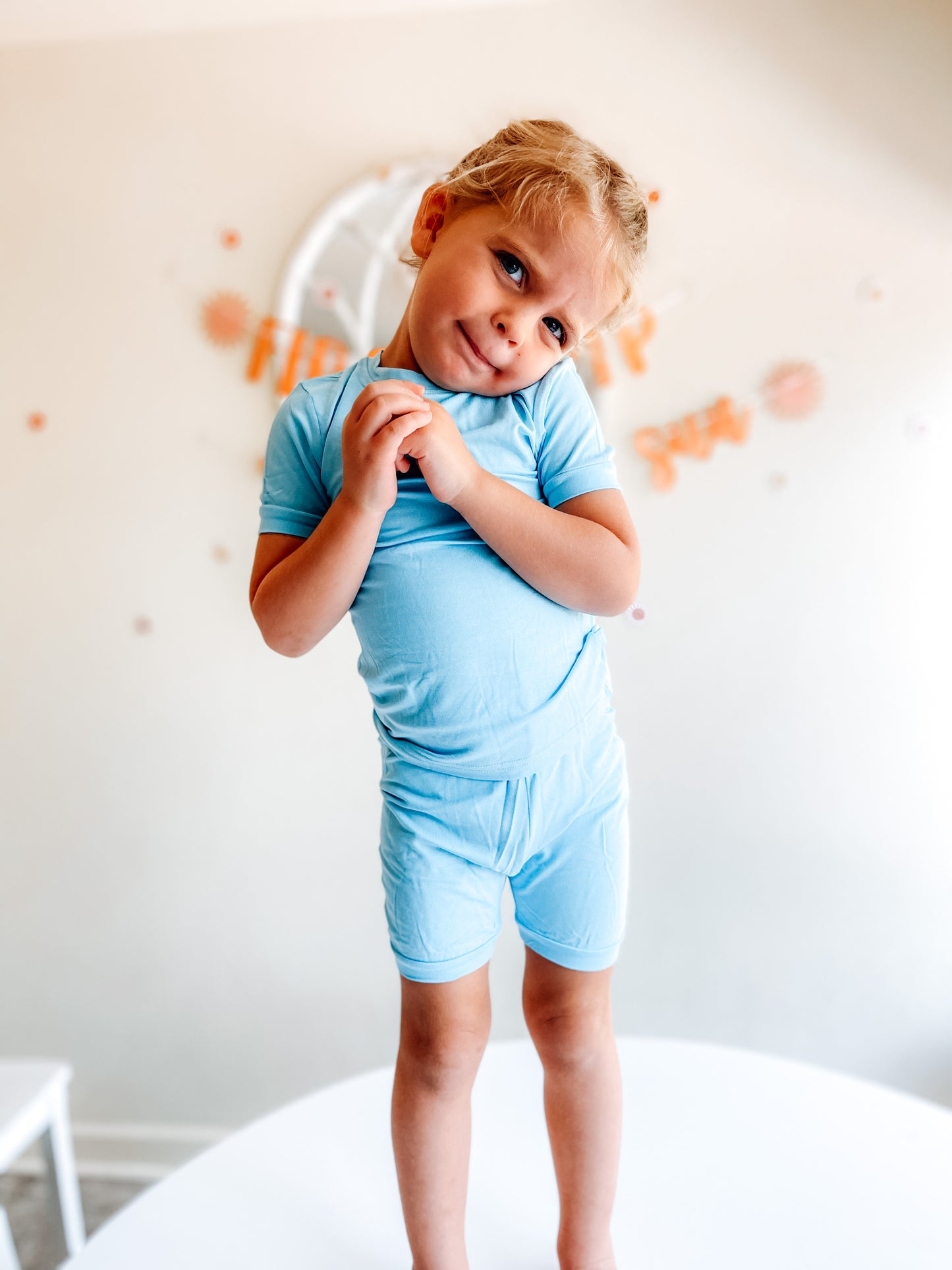 Neon Shorty Jammies - Aqua