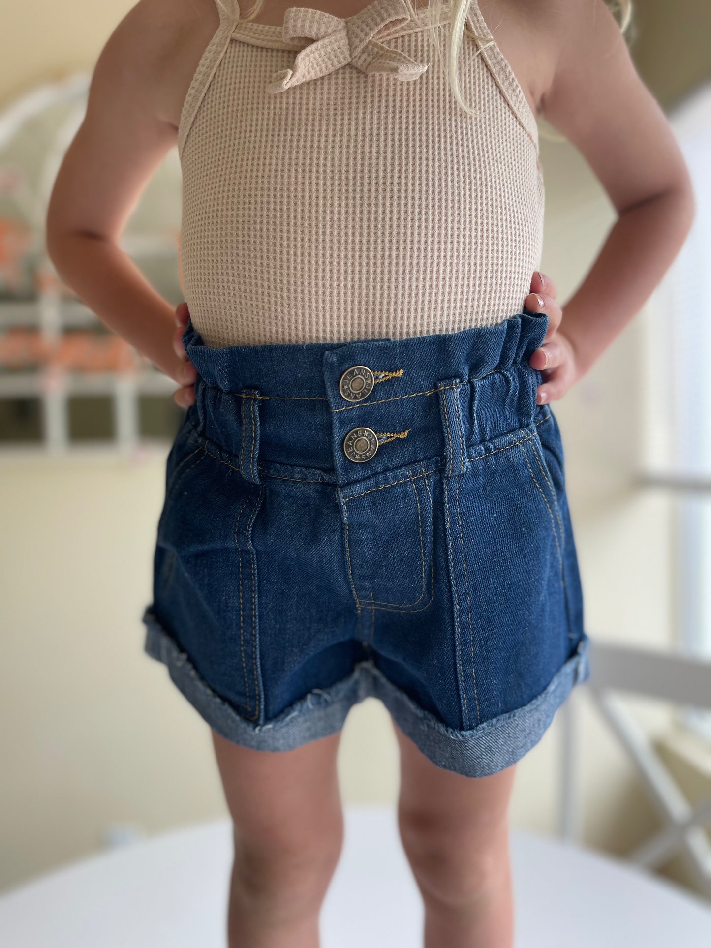 PaperBag Shorts - dark wash