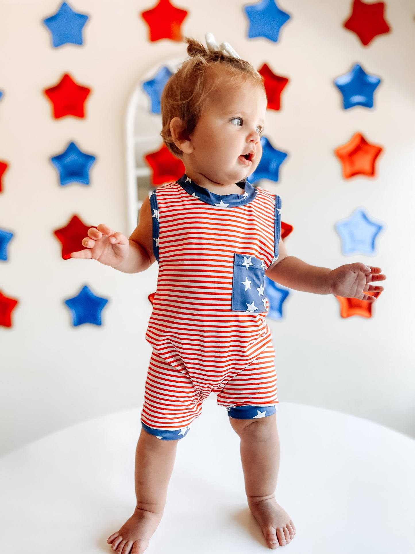 Red White & Boom Romper