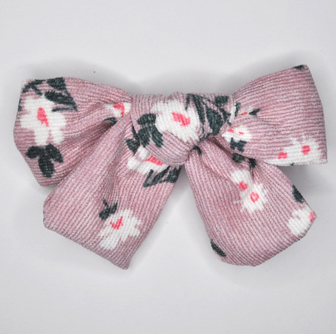 Floral Corduroy Bows - 3 Colors