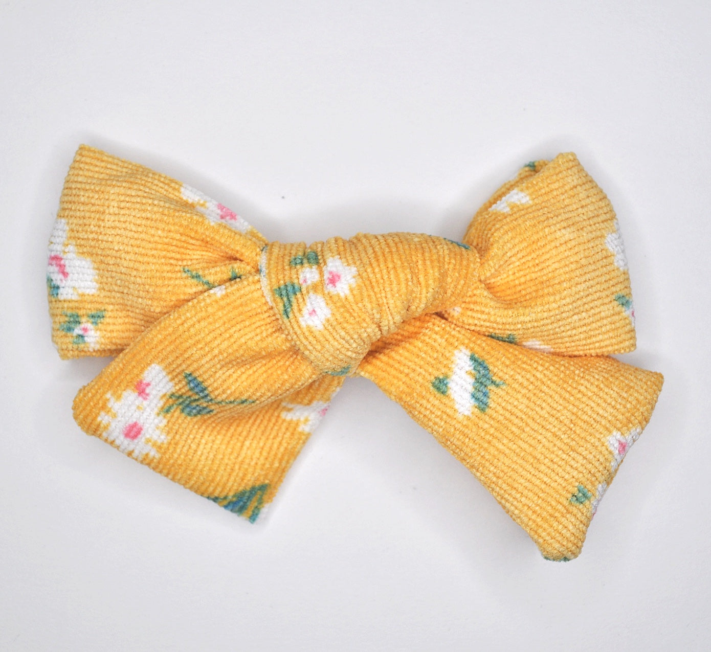 Floral Corduroy Bows - 3 Colors