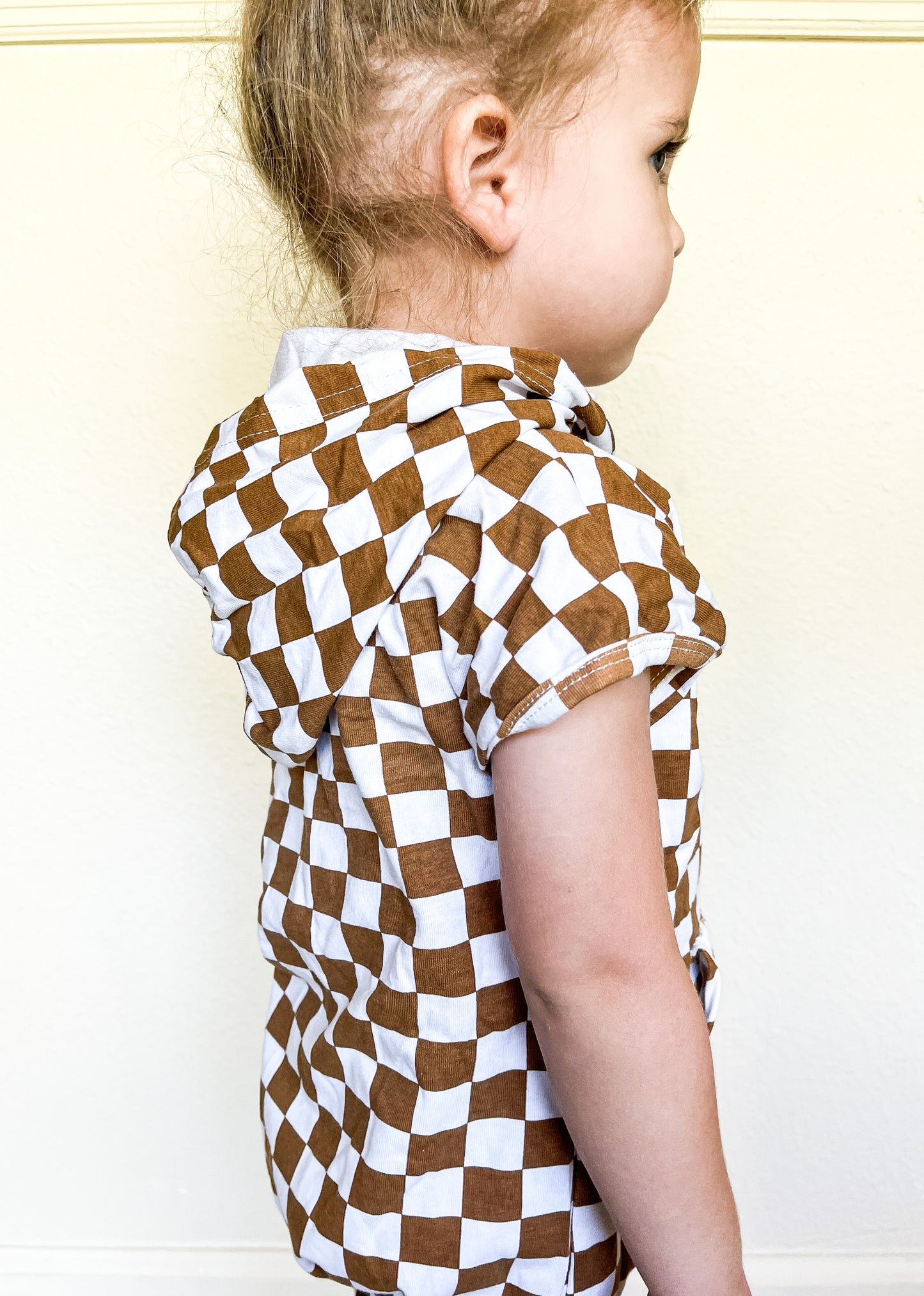 CHECK me out Romper - Brown