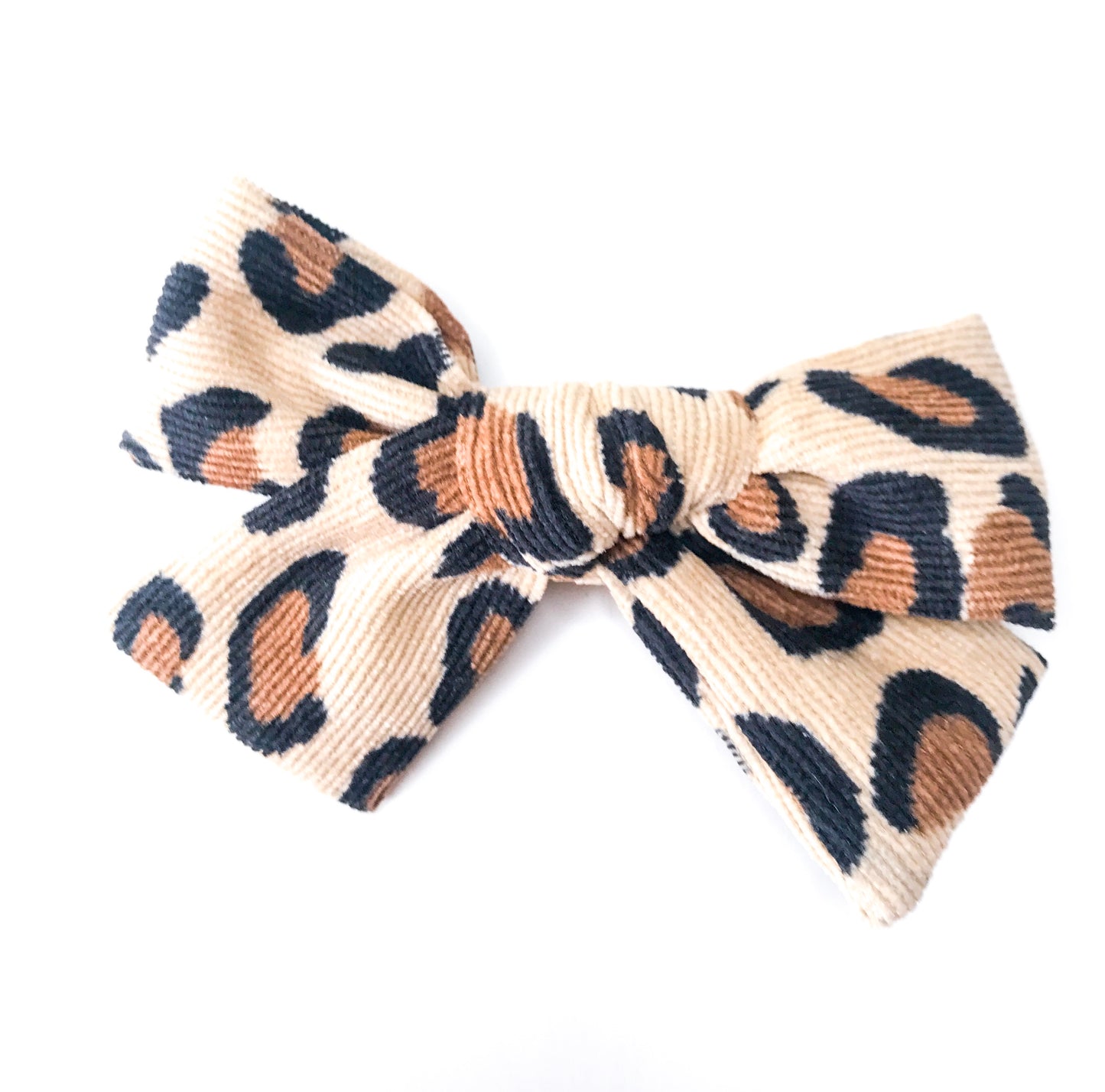 Leopard Corduroy Print Bows - 2 Colors