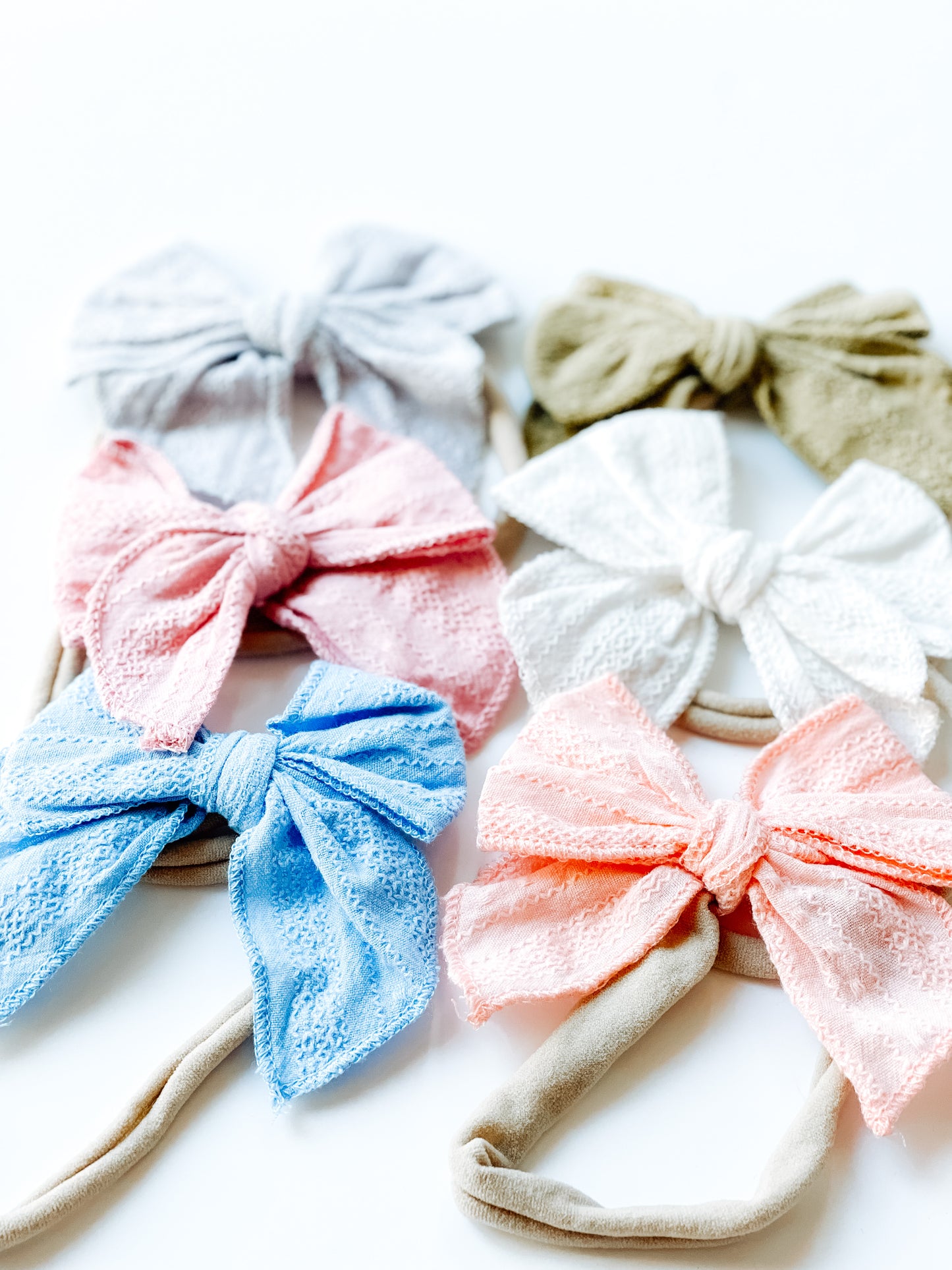 Textured Nylon Bow - 6 Colors