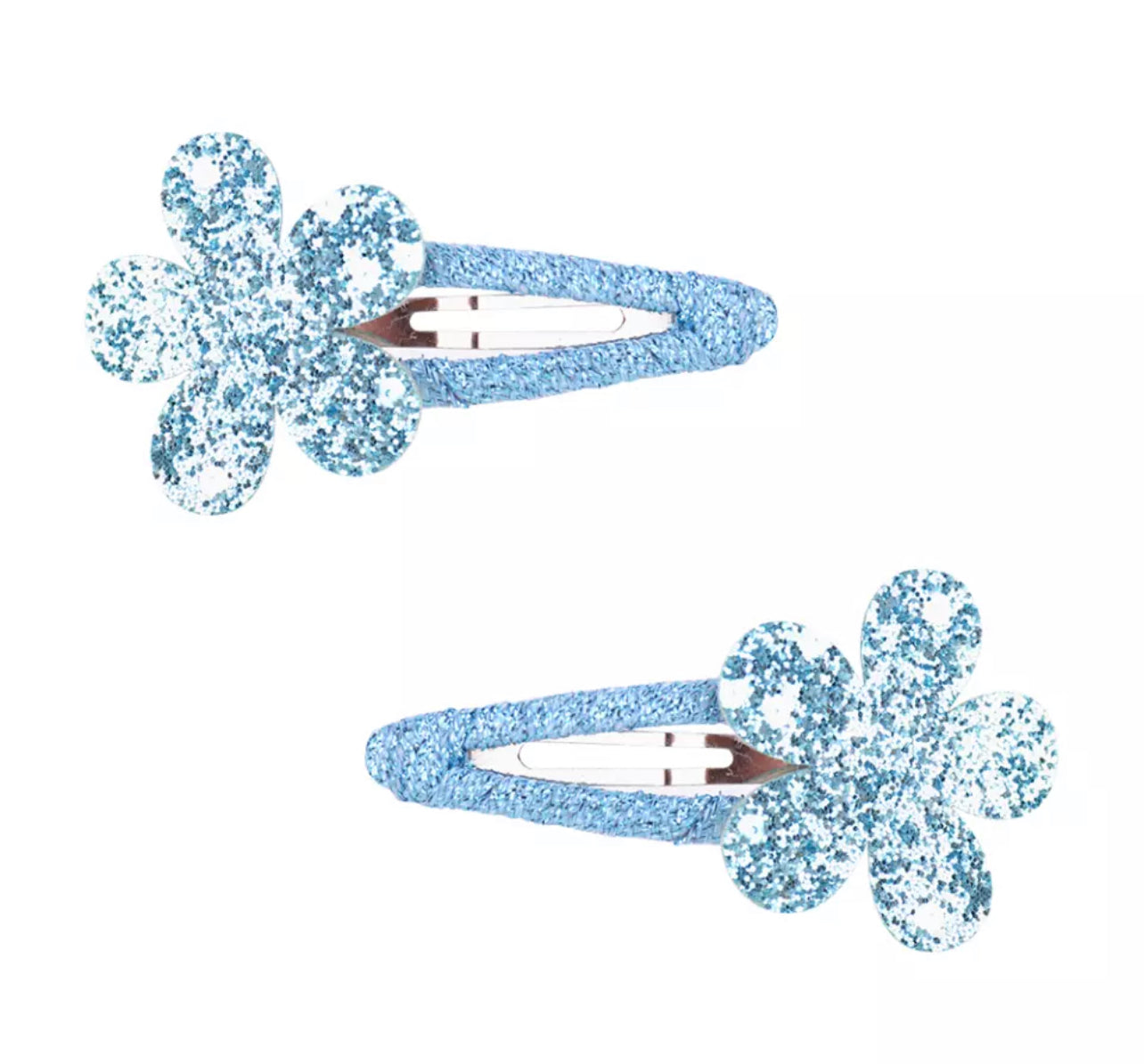 Glitter Flower Clips - 3 Colors