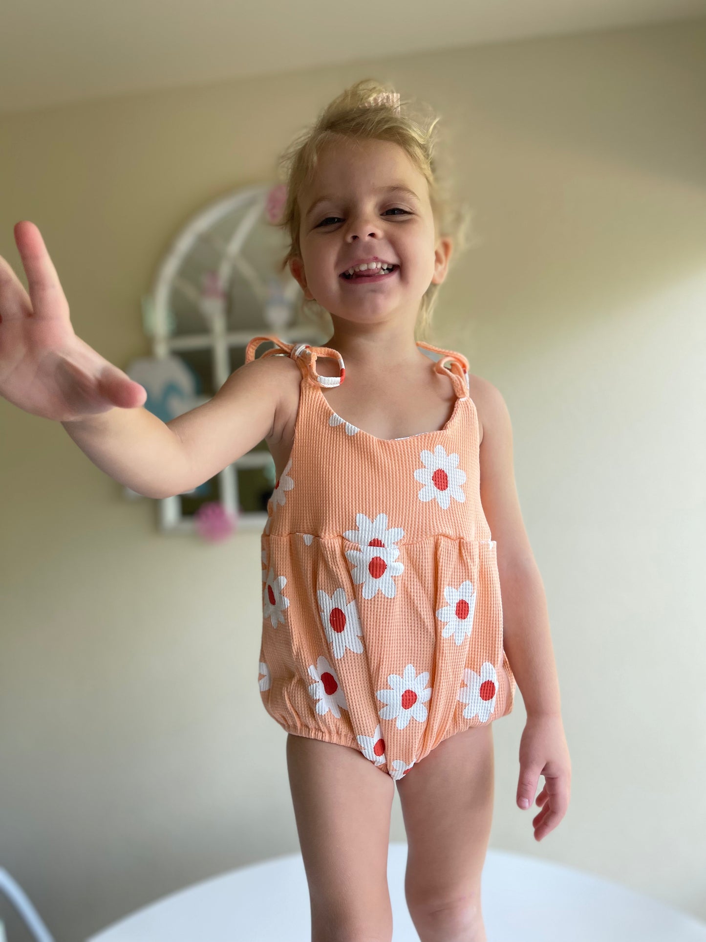 Peachy Floral Romper