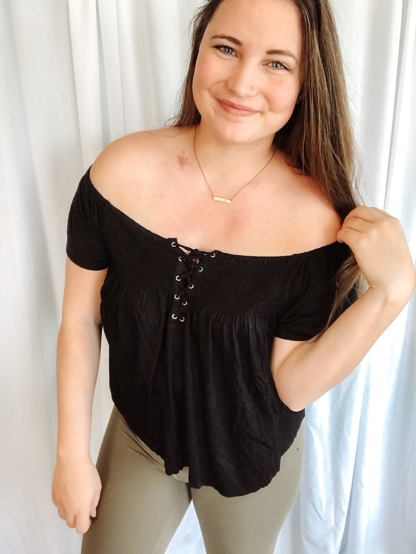 Smocked Off The Shoulder Top