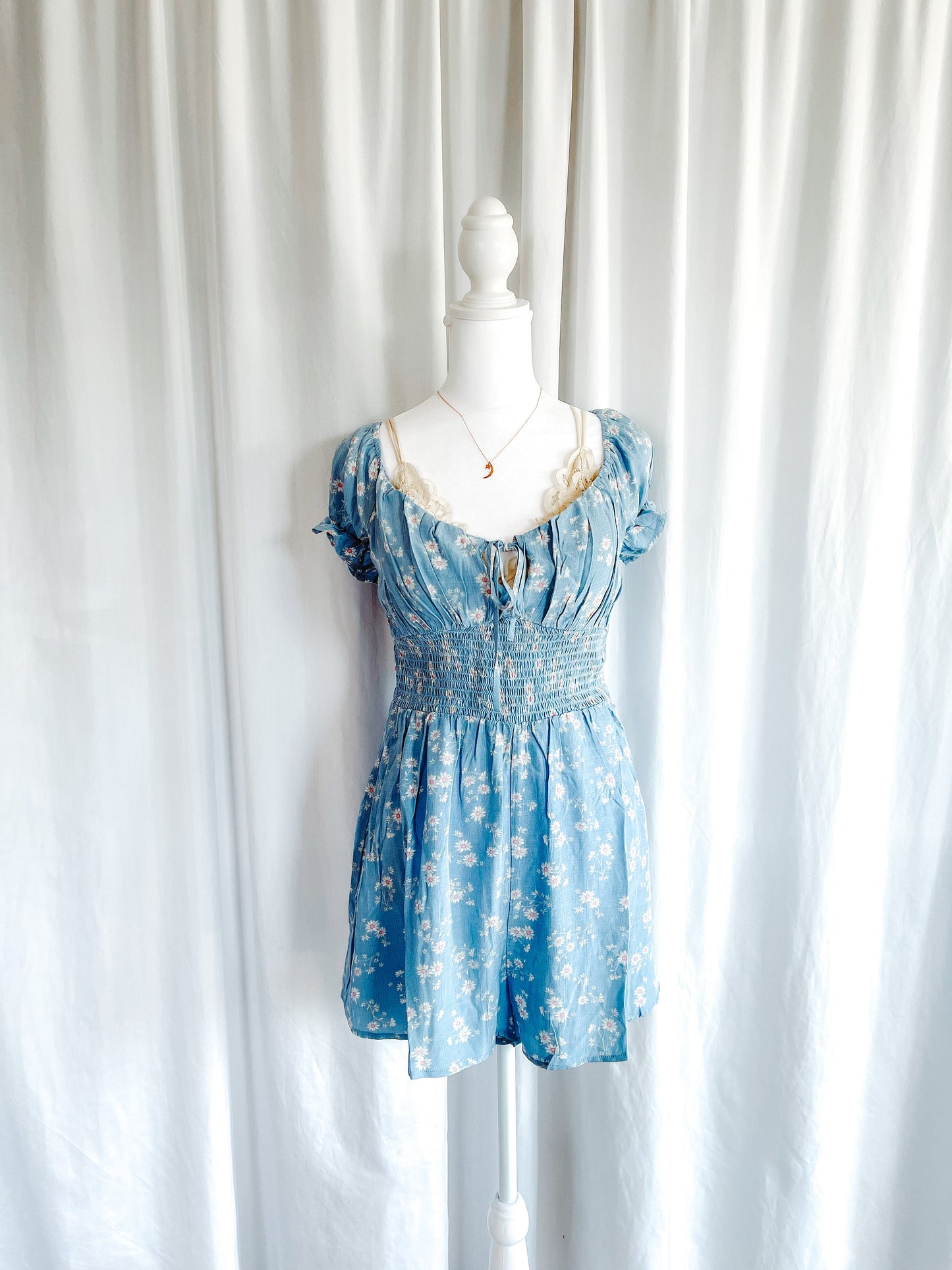 Sky Blue Floral Romper