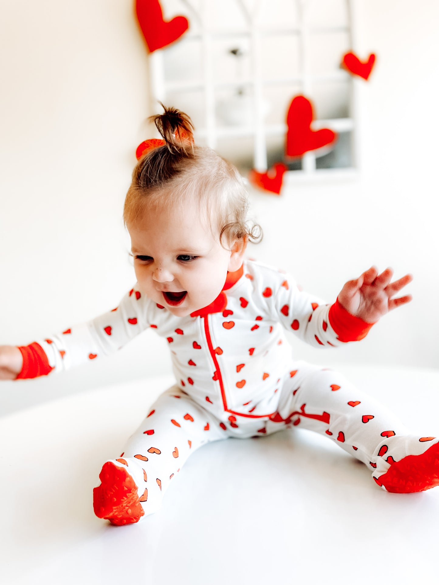 Footie Jammies - Valentine Hearts