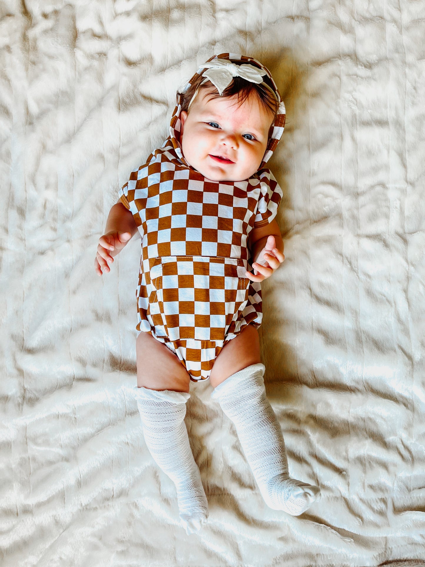 CHECK me out Romper - Brown