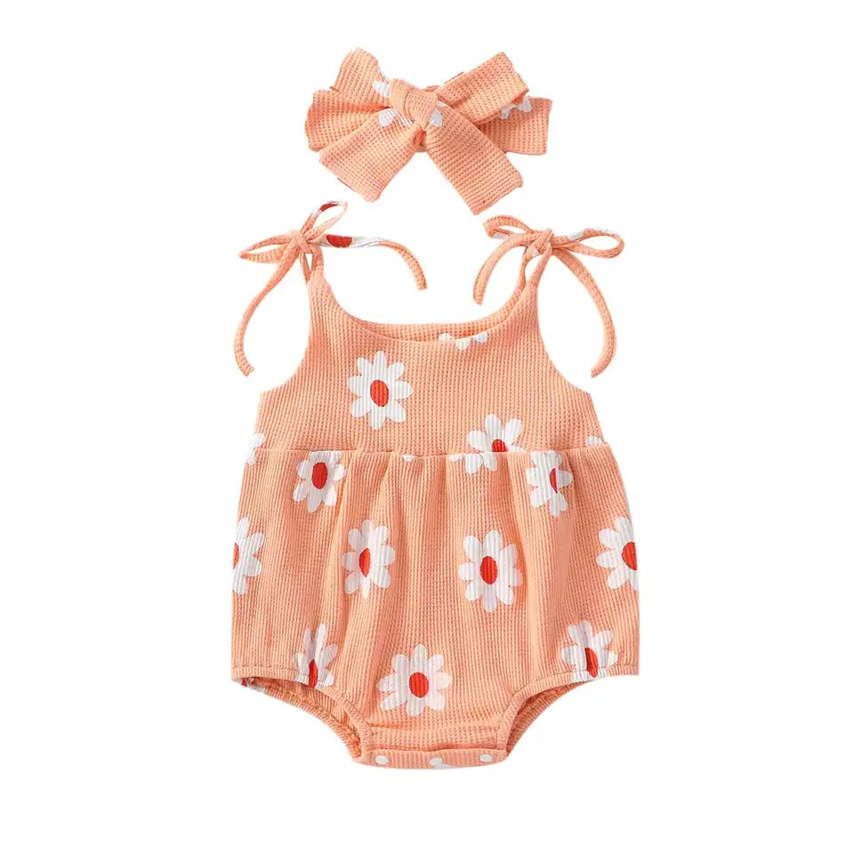 Peachy Floral Romper