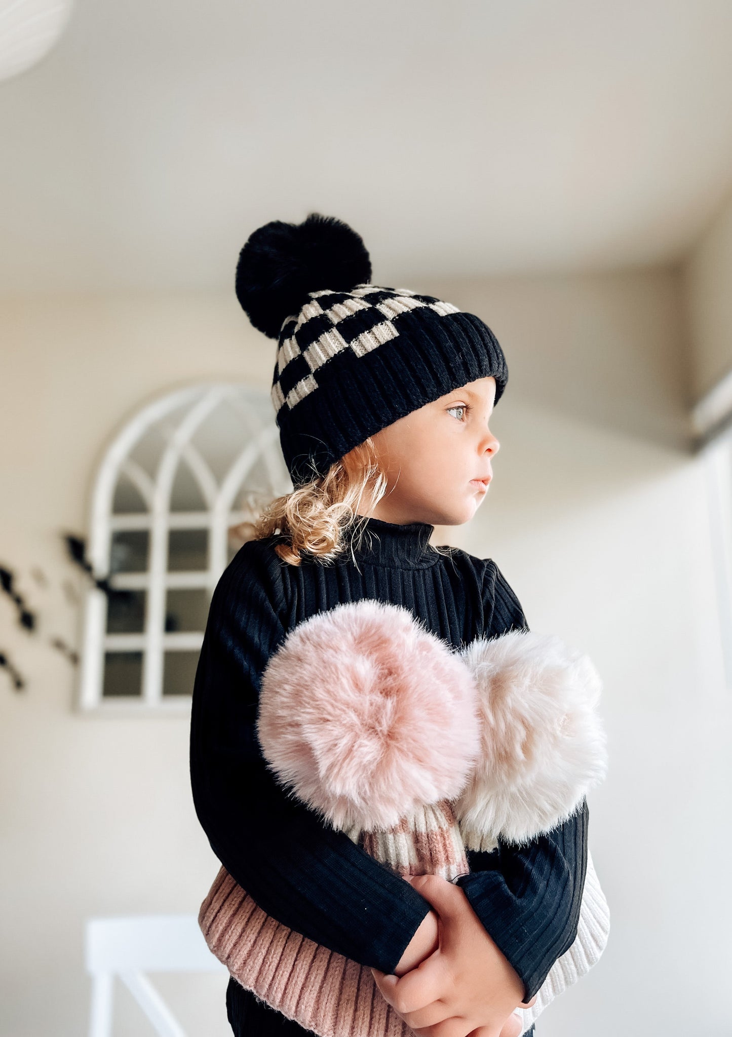 RESTOCK Checkered Pom Beanies - 5 Colors