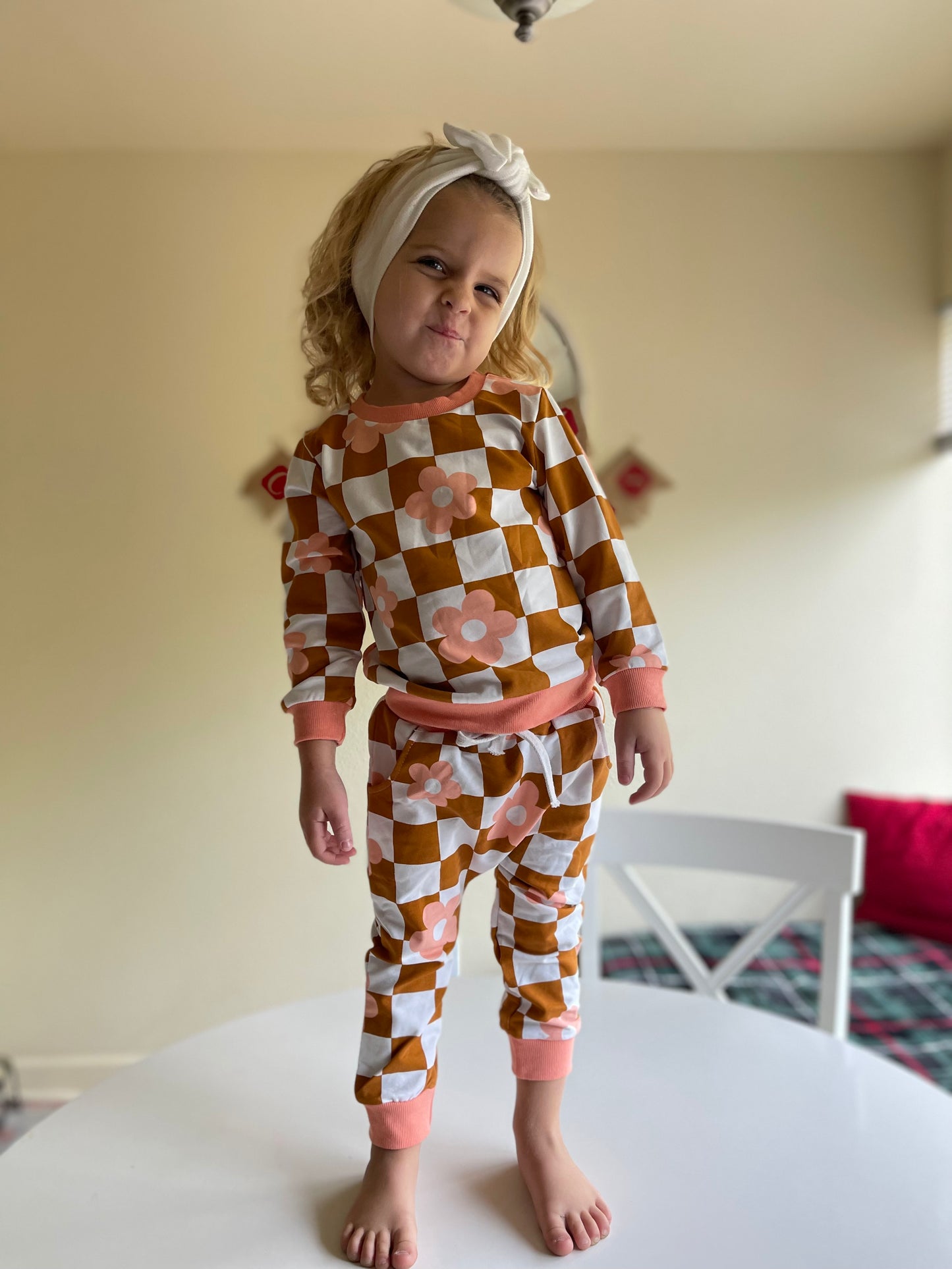 Floral Checkered Set