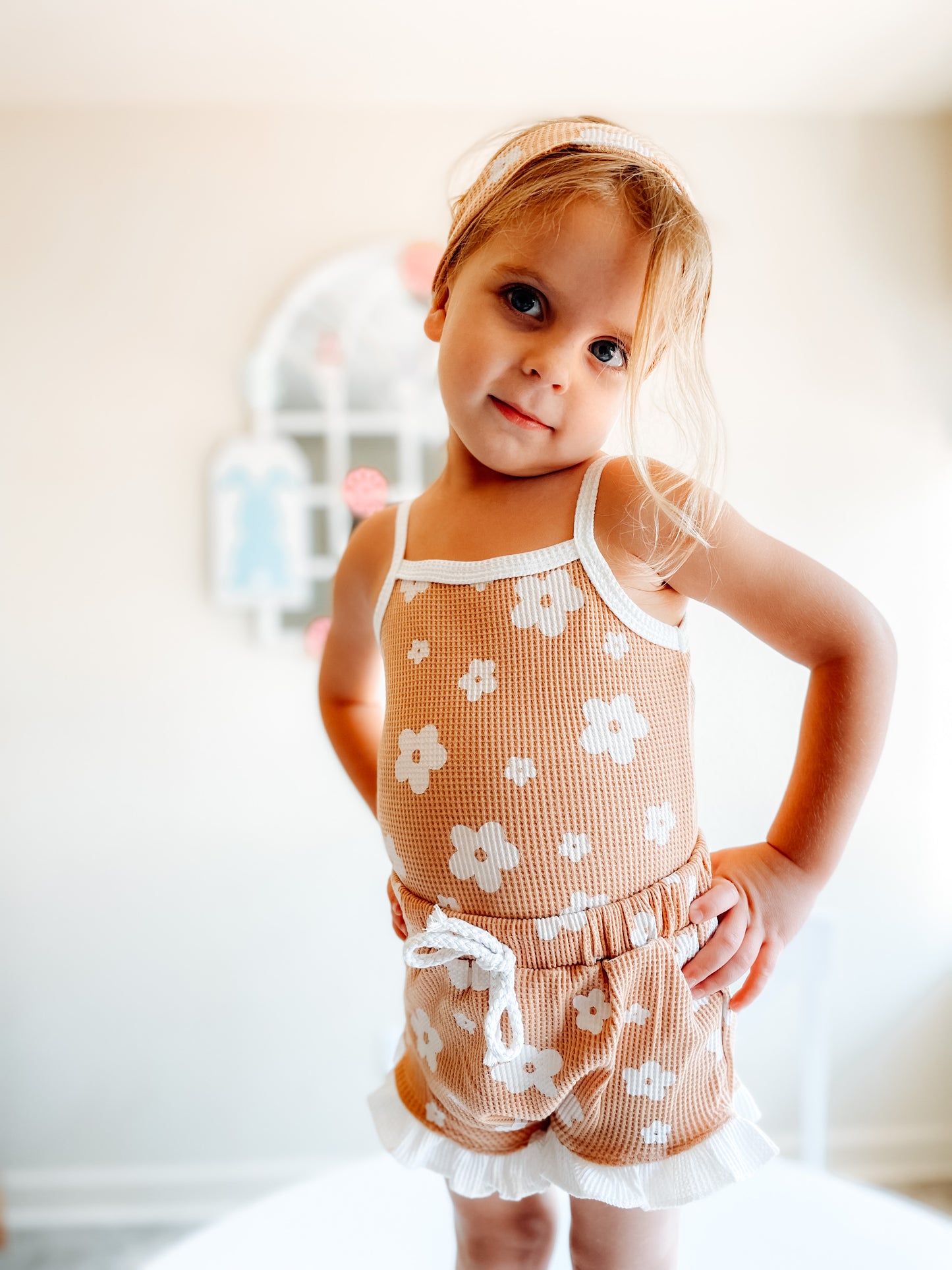 Neutral Floral Girl Set