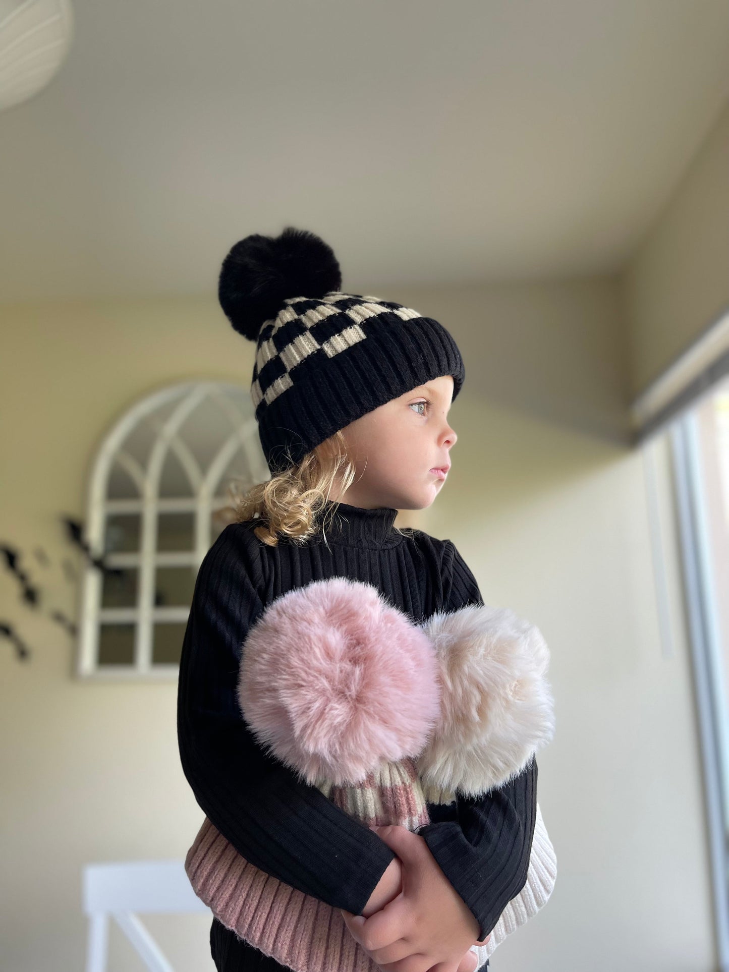 RESTOCK Checkered Pom Beanies - 5 Colors