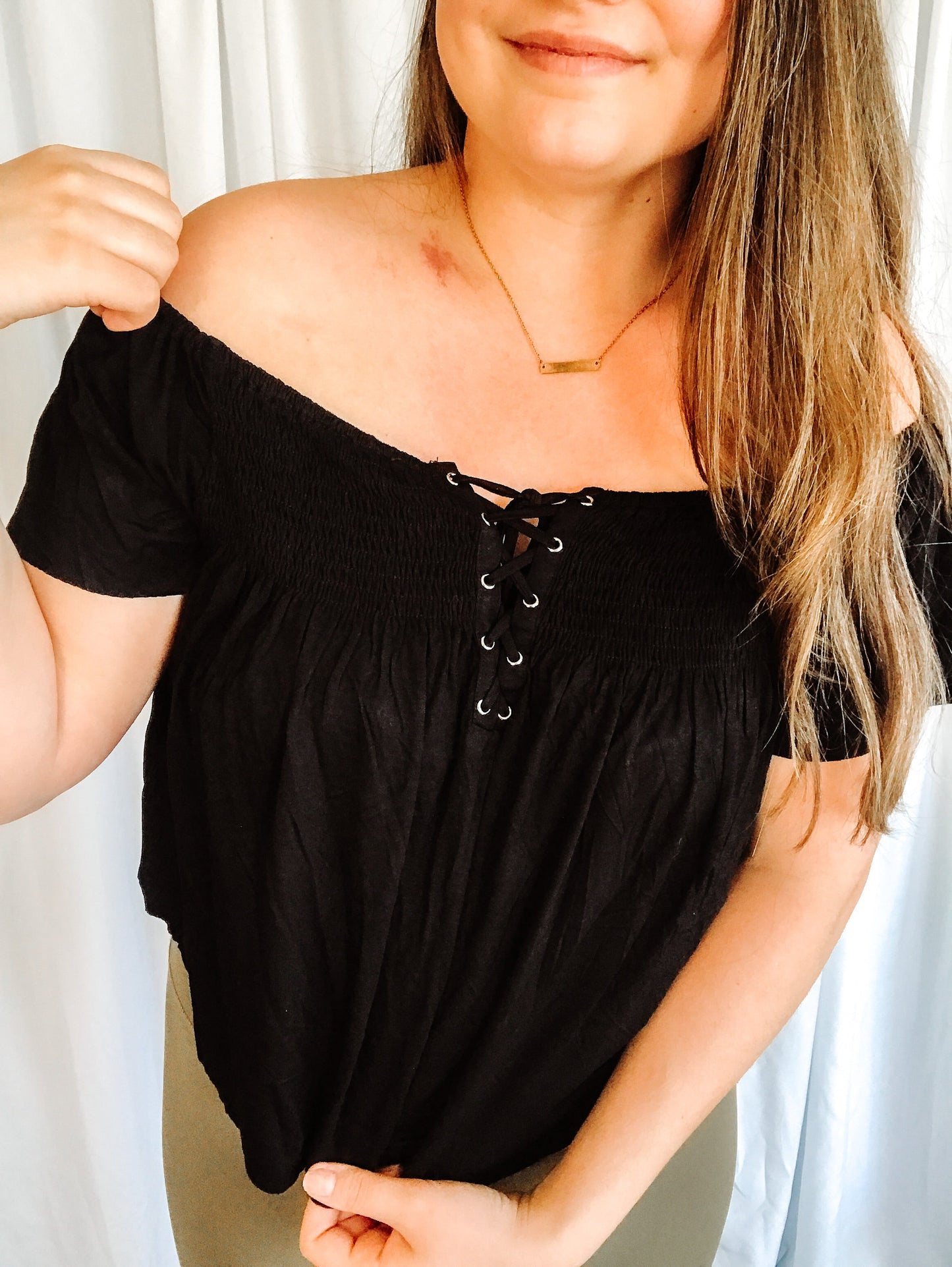 Smocked Off The Shoulder Top