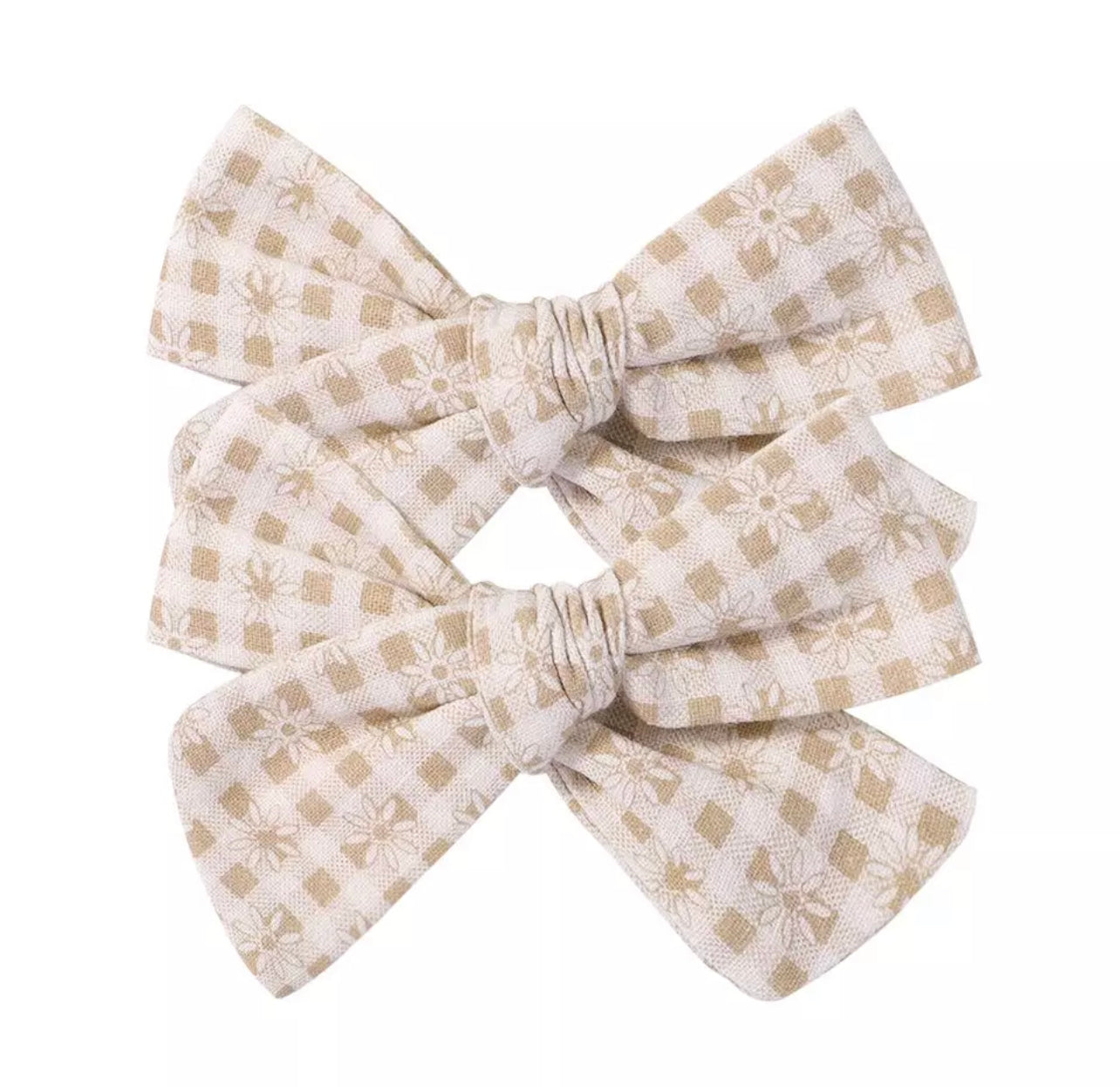 Fall Floral Gingham Bow