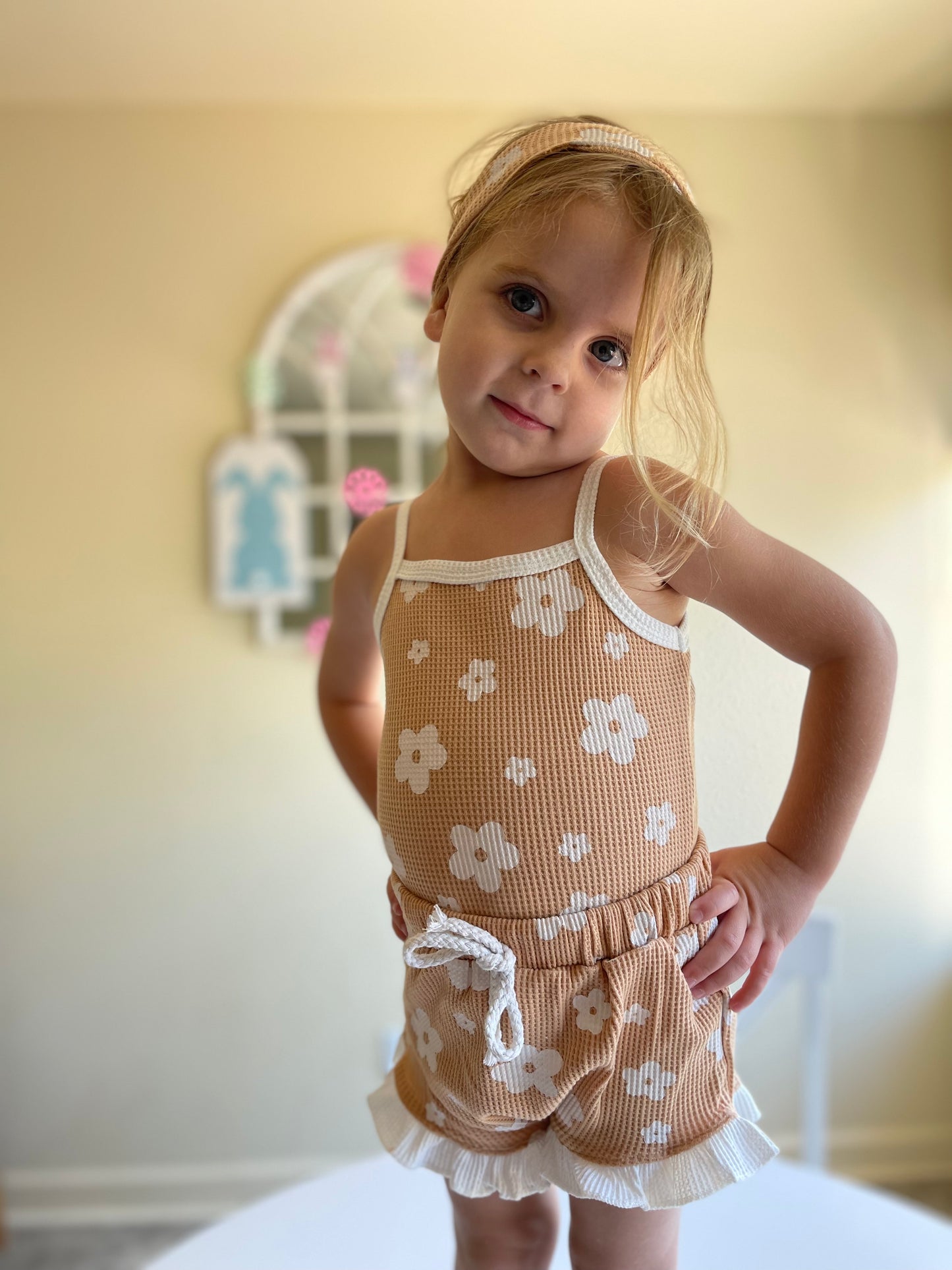 Neutral Floral Girl Set