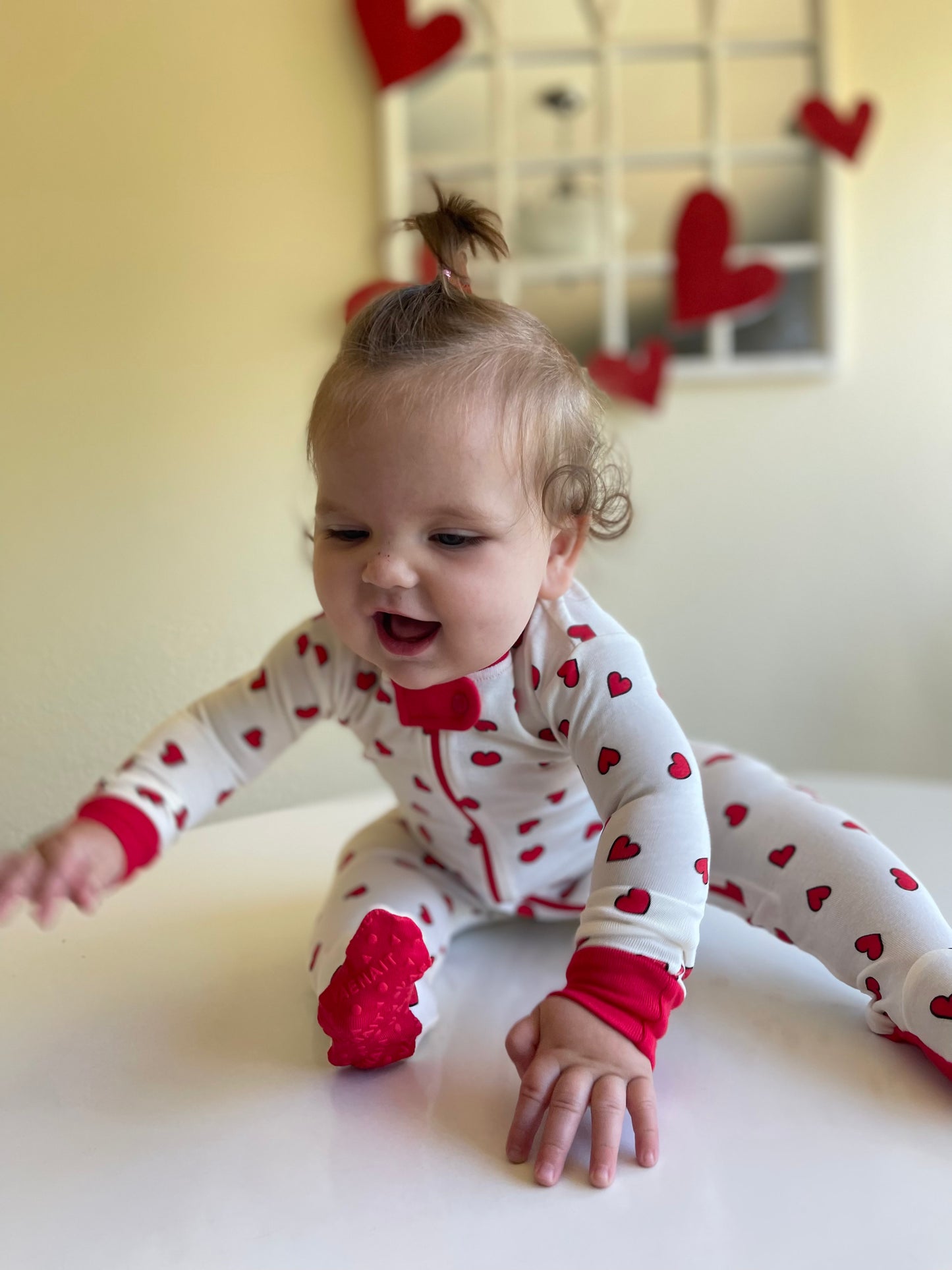 Footie Jammies - Valentine Hearts