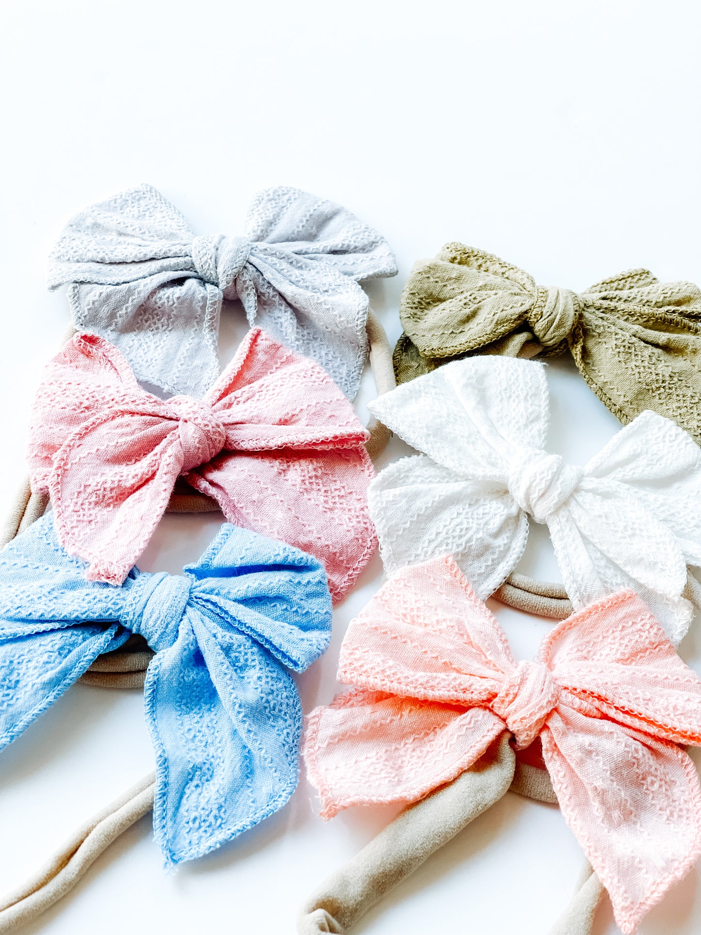 Textured Nylon Bow - 6 Colors