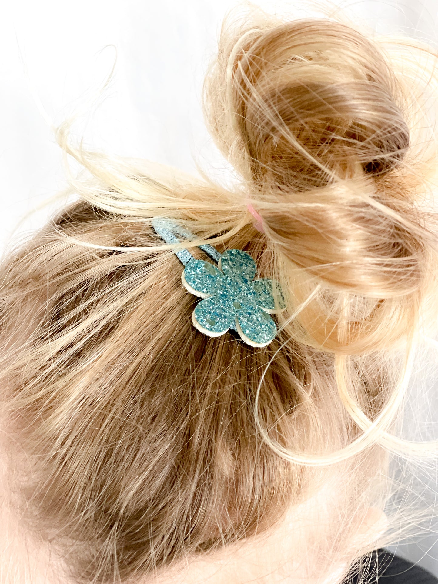 Glitter Flower Clips - 3 Colors