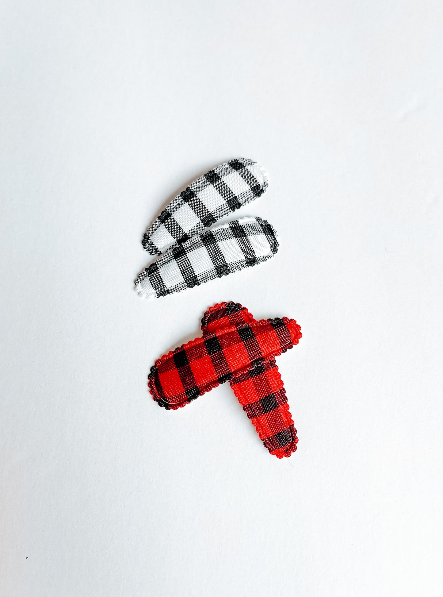 Buffalo Plaid Clip Set - 2 Colors