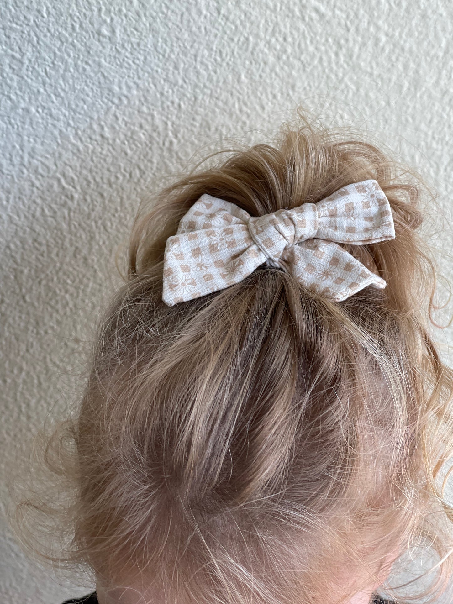 Fall Floral Gingham Bow