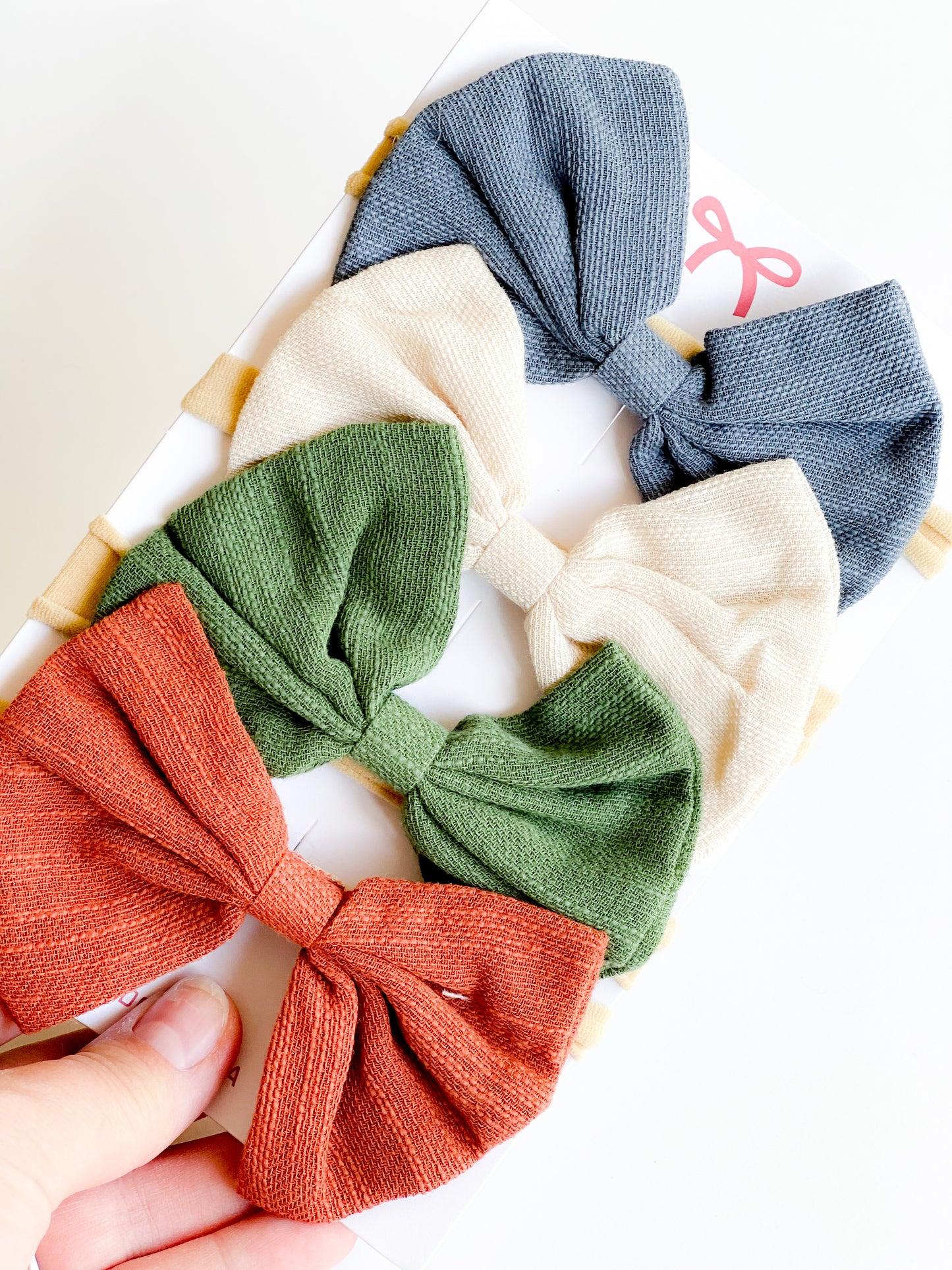 3 Pack Nylon Bow Sets - 3 Color Combos