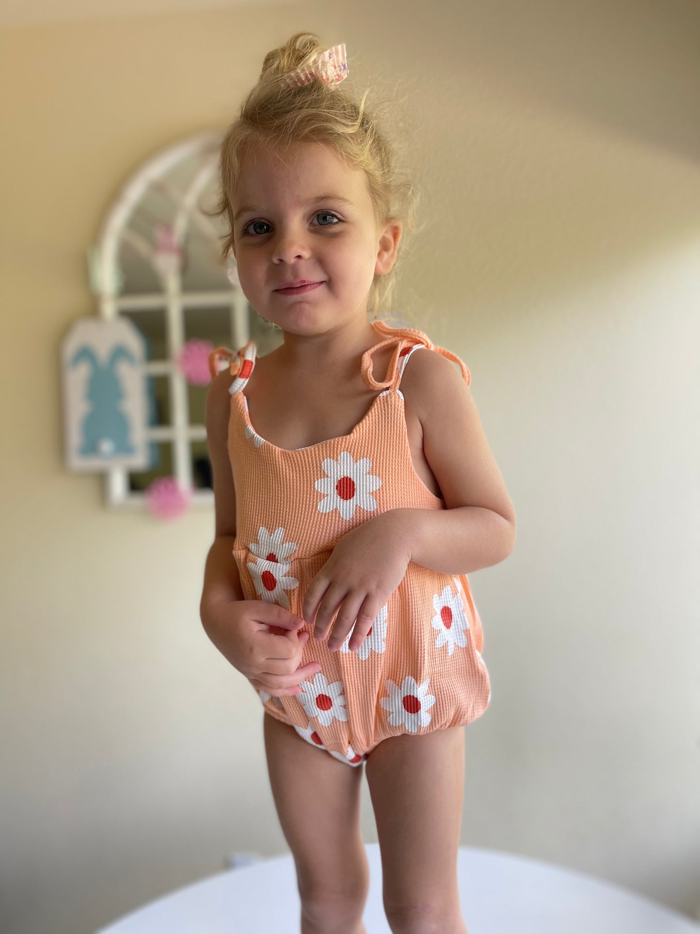 Peachy Floral Romper