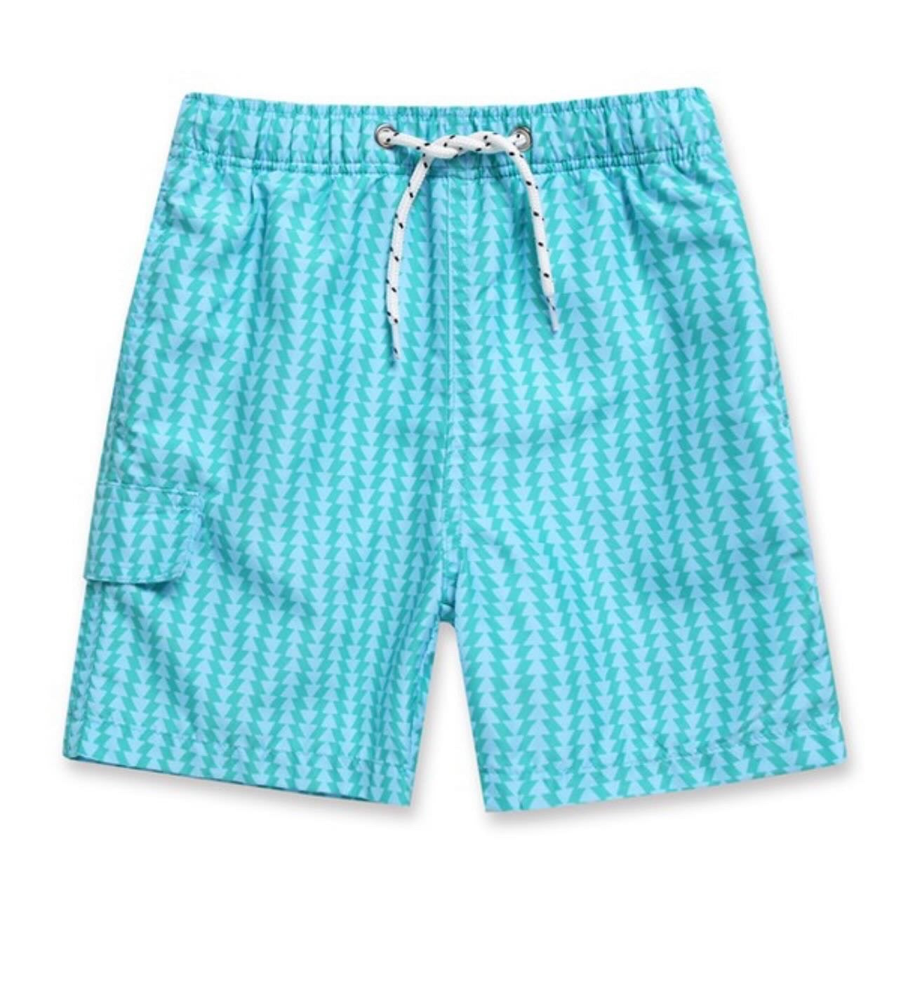 Wavy Mint Swim Trunks