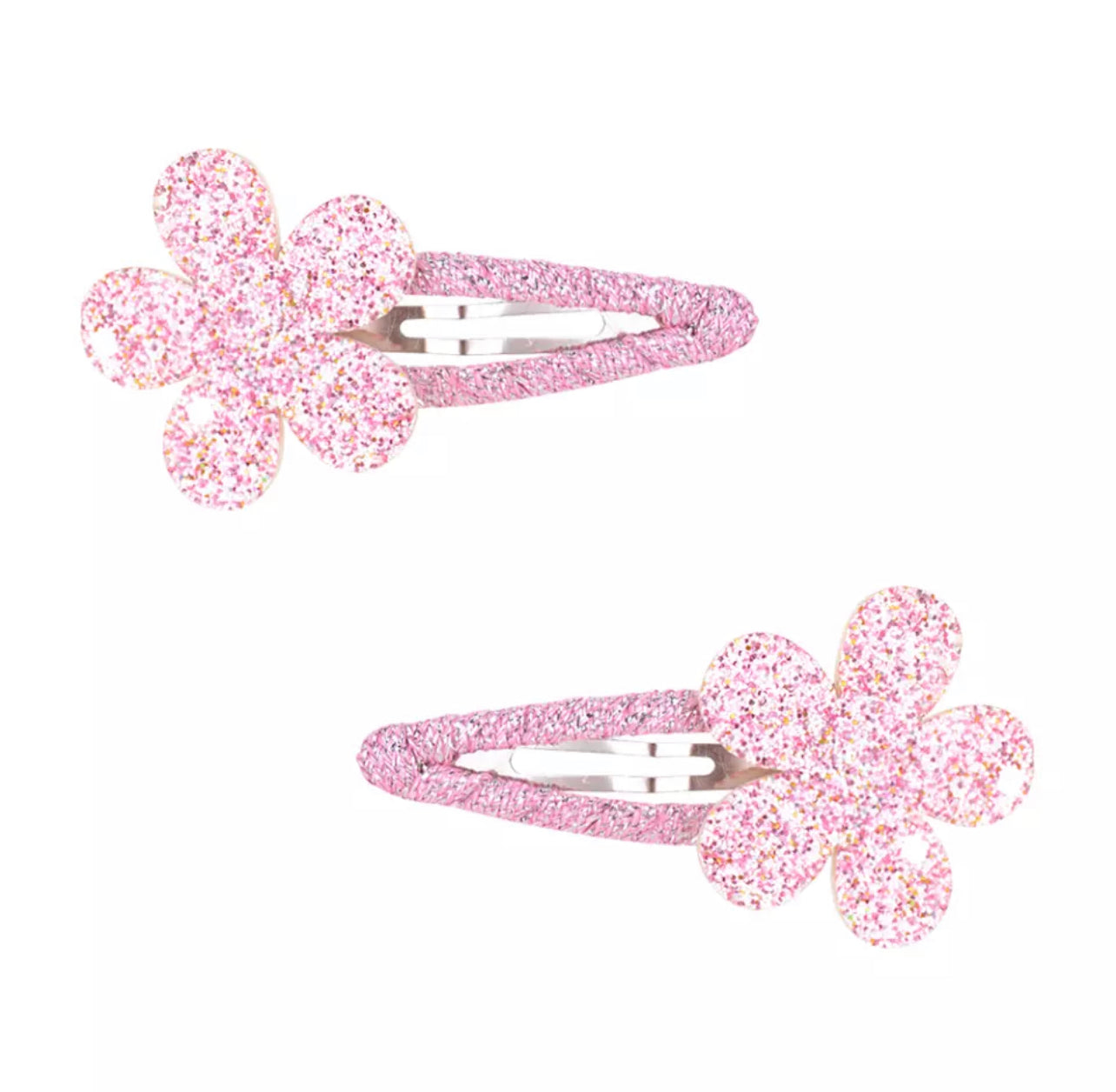 Glitter Flower Clips - 3 Colors
