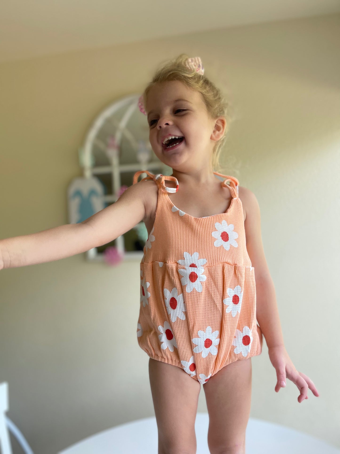 Peachy Floral Romper