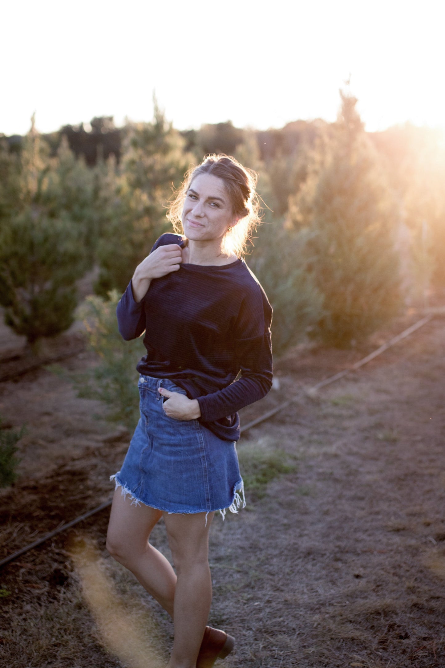Ice Blue Velvet Top