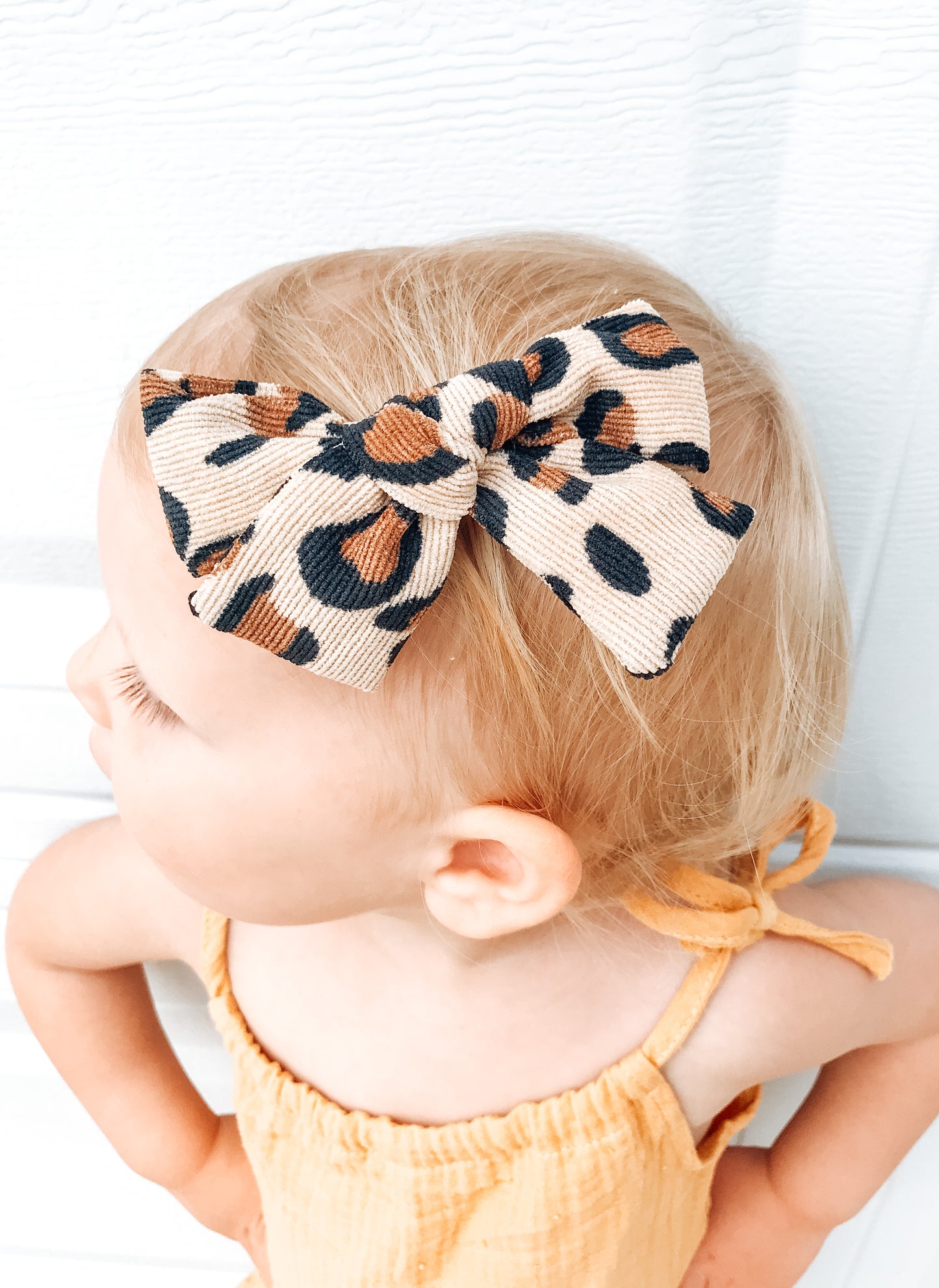 Leopard Corduroy Print Bows - 2 Colors