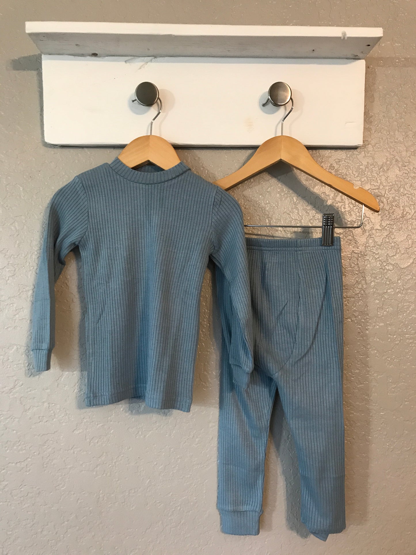 Ribbed Long Sleeves Jammies Crew Neck