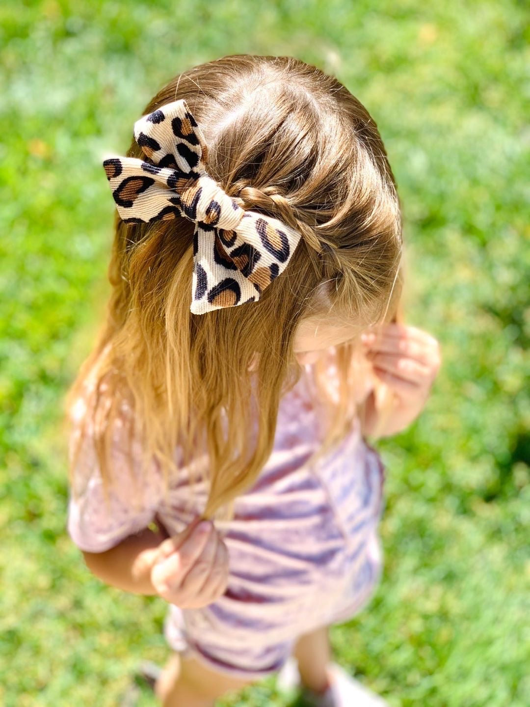 Leopard Corduroy Print Bows - 2 Colors